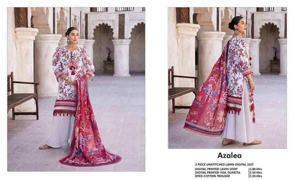 Mausummery stitched lawn suits Vol - 4 - Azalea