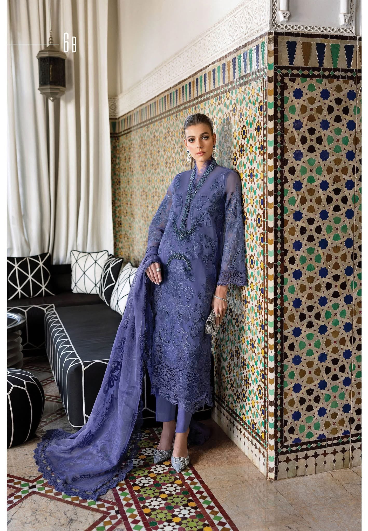 Maria B luxury lawn suits 2025 - 6B