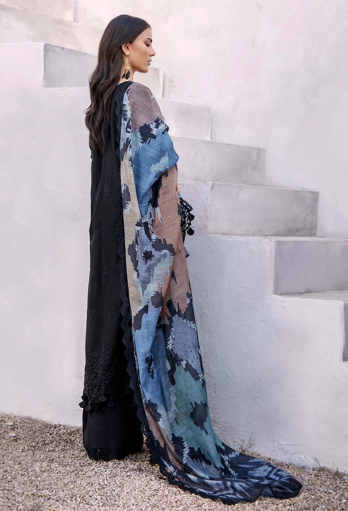 Adan’s Libas Lasserkari unstitched lawn suits 2025 - 3906