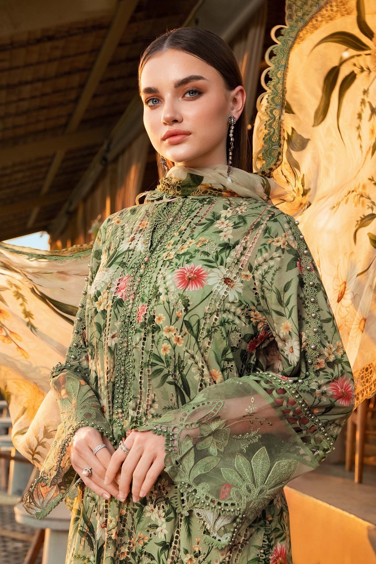 Maria B Mprints spring summer unstitched lawn suits 2025 | 8B