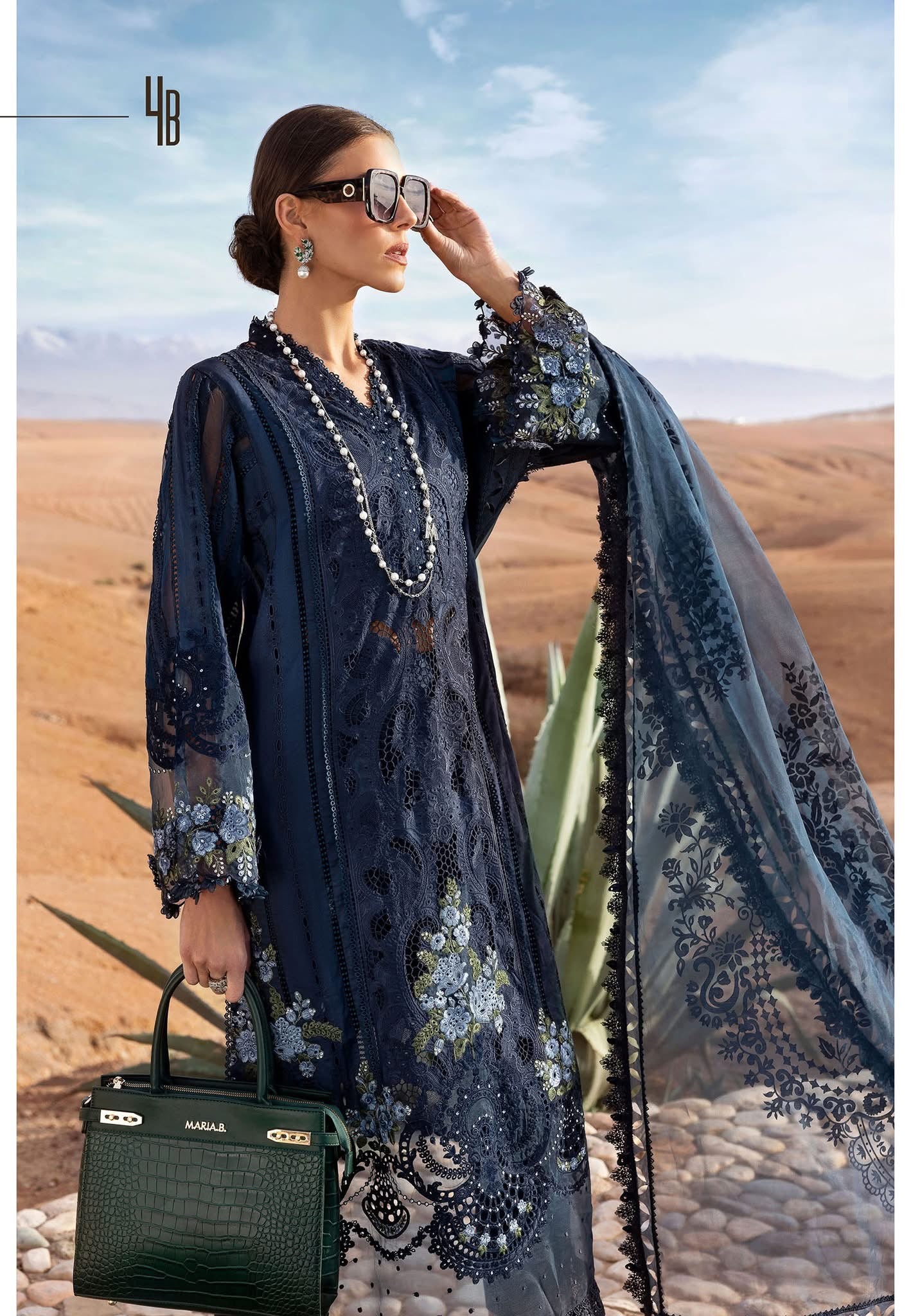 Maria B luxury lawn suits 2025 - 4B