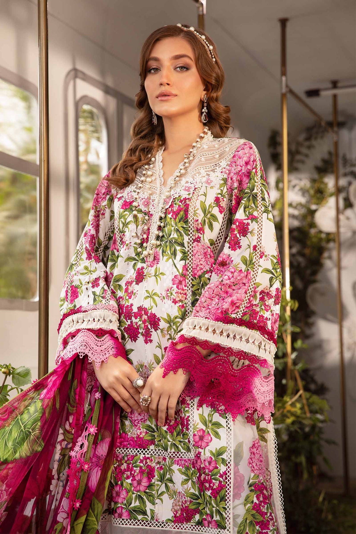 MARIA B M.Prints | Spring Summer Lawn Suits : 2024 | 2A