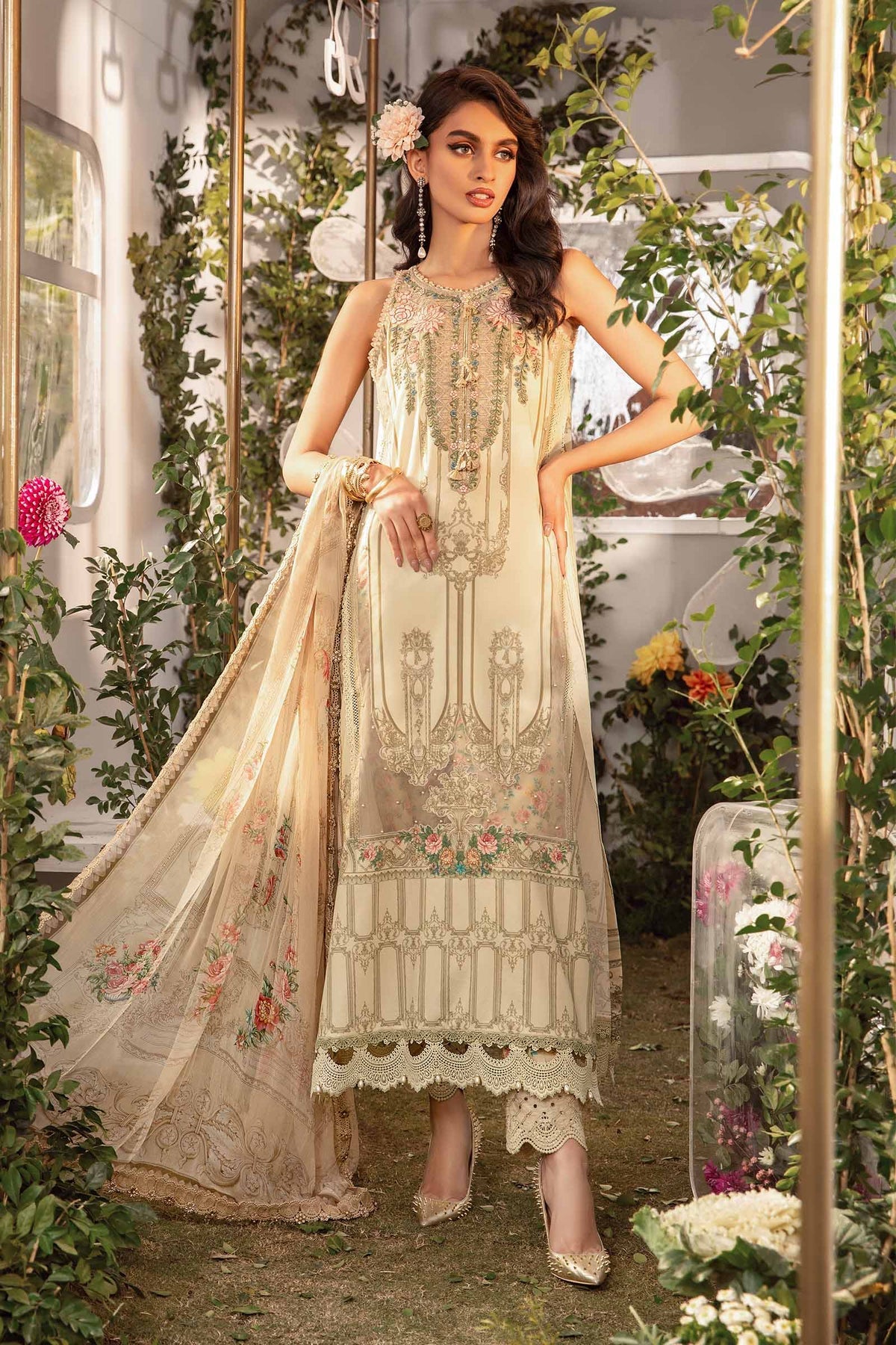 MARIA B M.Prints | Spring Summer Lawn Suits : 2024 | 4A