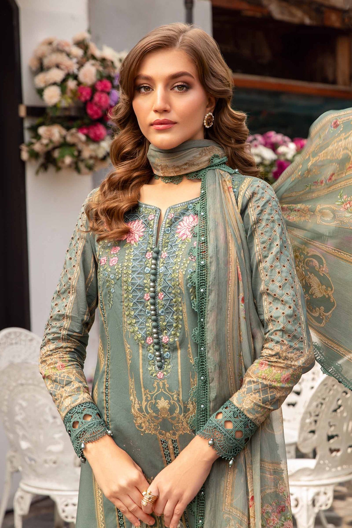 MARIA B M.Prints | Spring Summer Lawn Suits : 2024 | 4B
