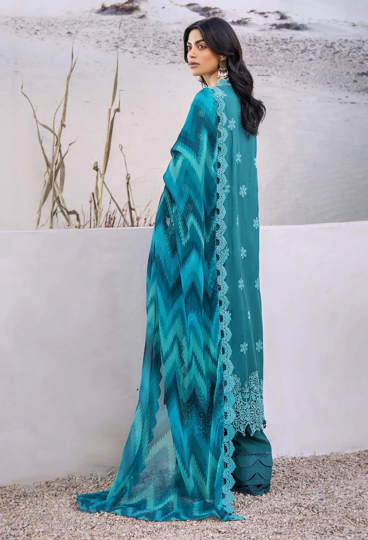 Adan’s Libas Lasserkari unstitched lawn suits 2025 - 3907