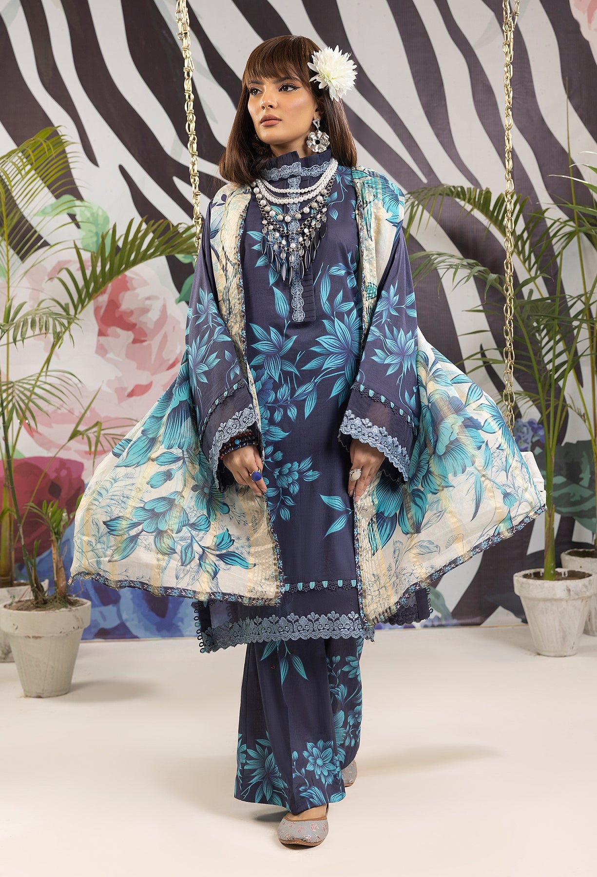 Adan's Prints Lawn Suits by Nazia Noor | 2024 - Print 5503 (SS-5140)