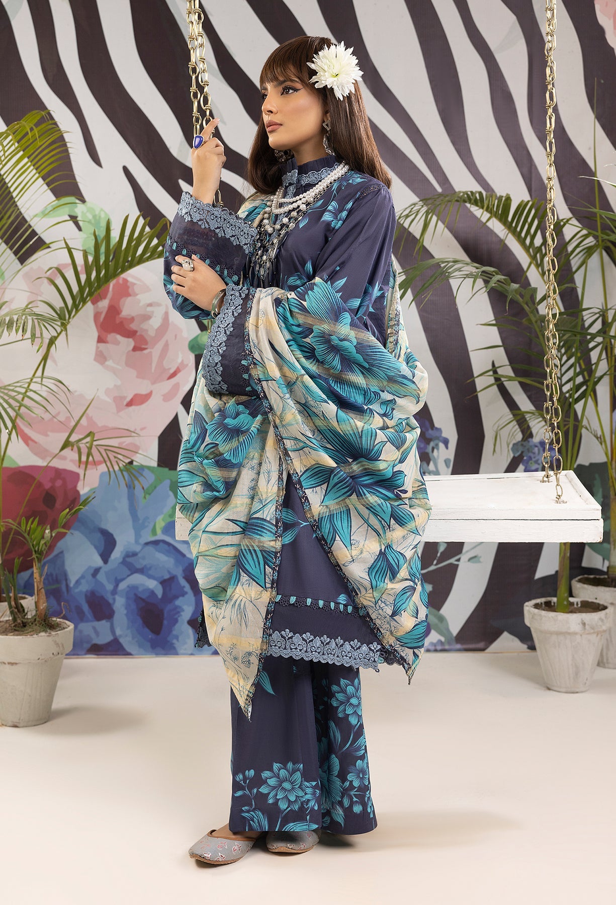 Adan's Prints Lawn Suits by Nazia Noor | 2024 - Print 5503 (SS-5140)