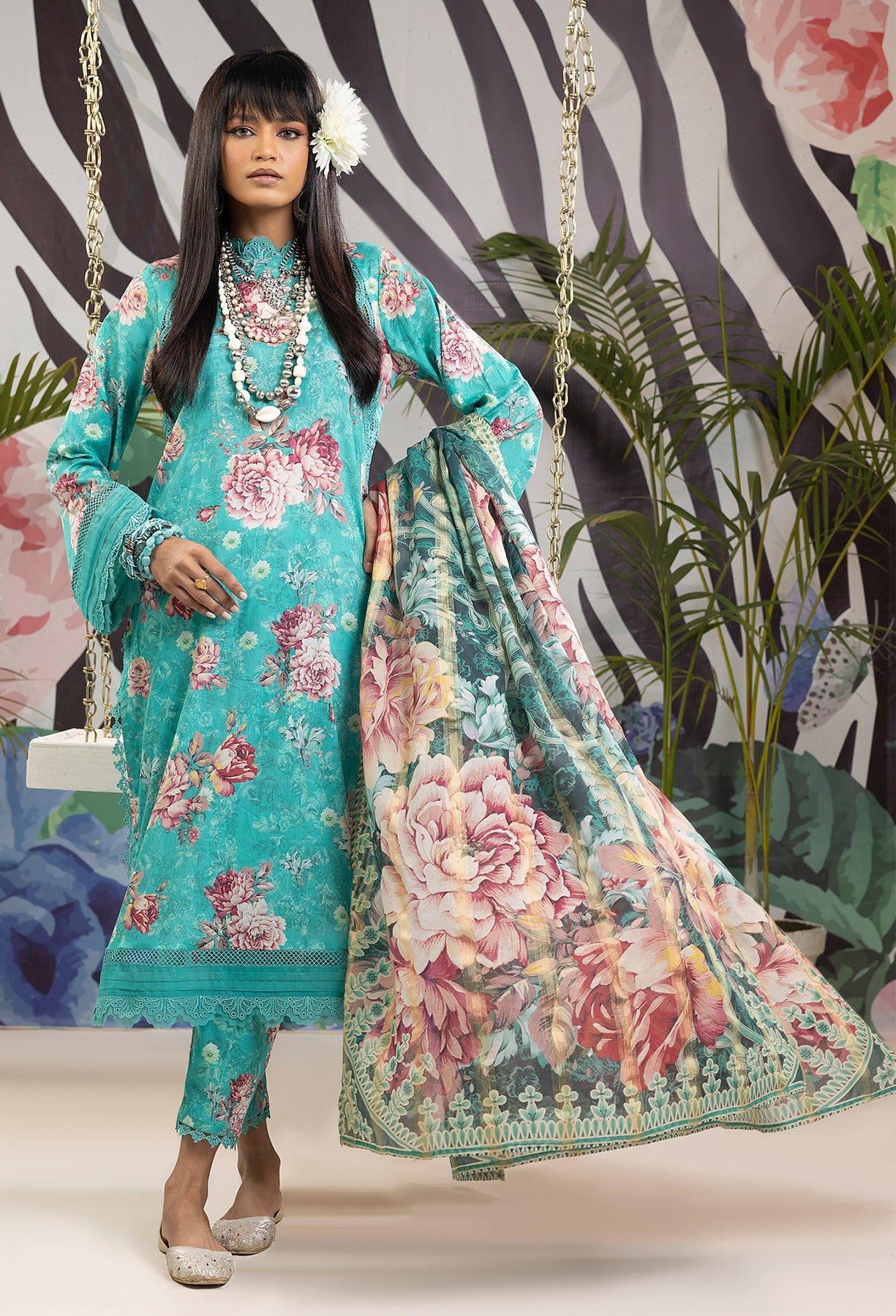 Adan's Prints Lawn Suits by Nazia Noor | 2024 - Print 5504 (SS-5143)
