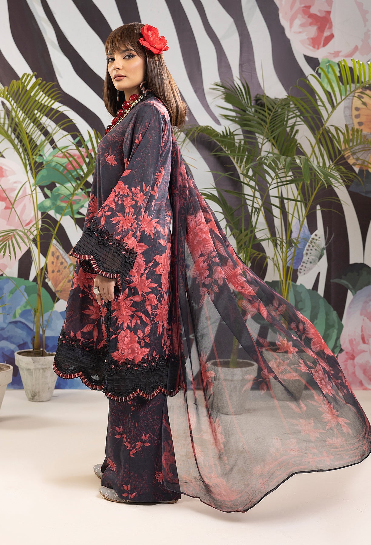 Adan's Prints Lawn Suits by Nazia Noor | 2024 - Print 5506 (SS-5142)