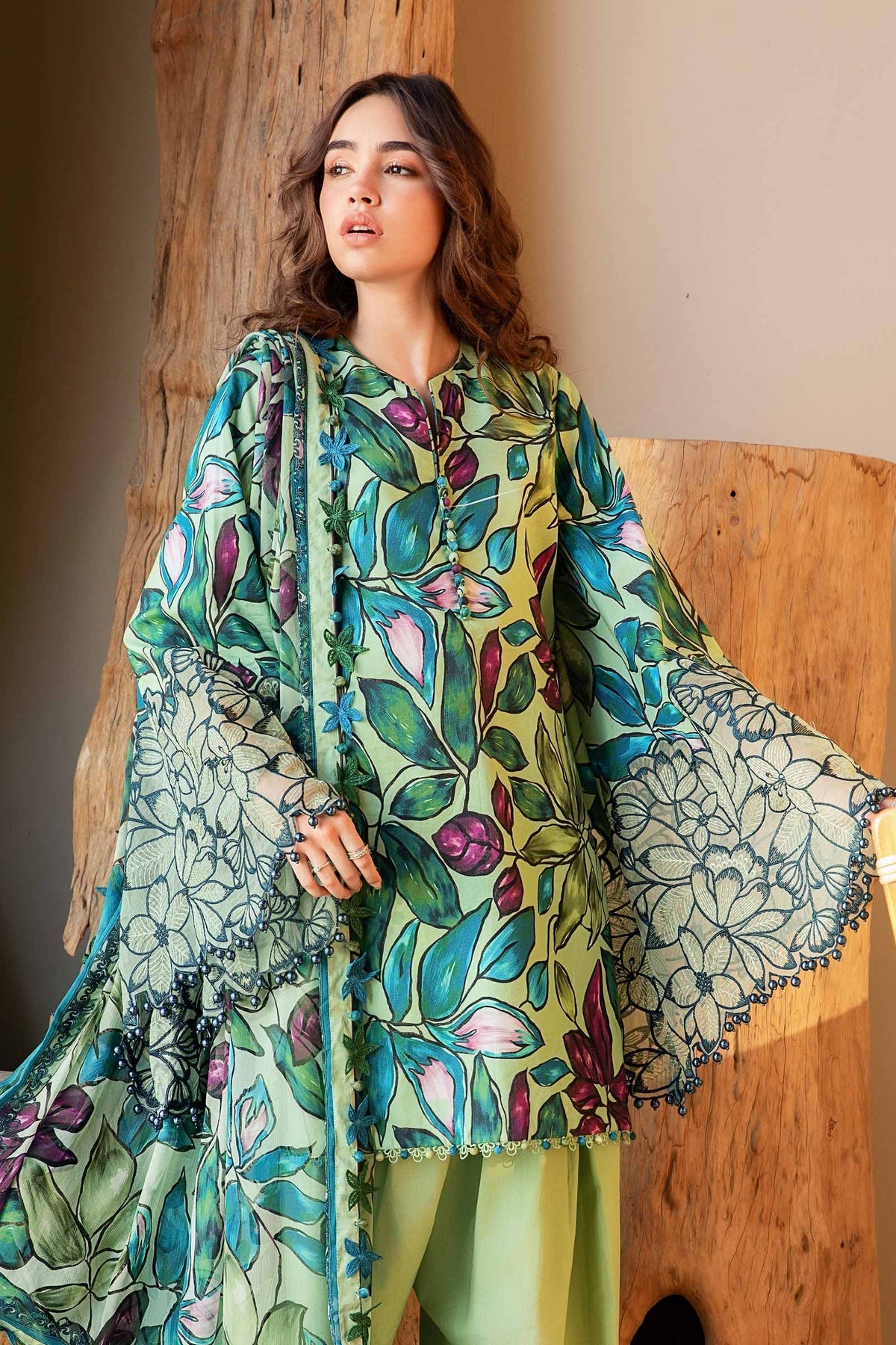 Maria B Mprints spring summer unstitched lawn suits 2025 | 5B