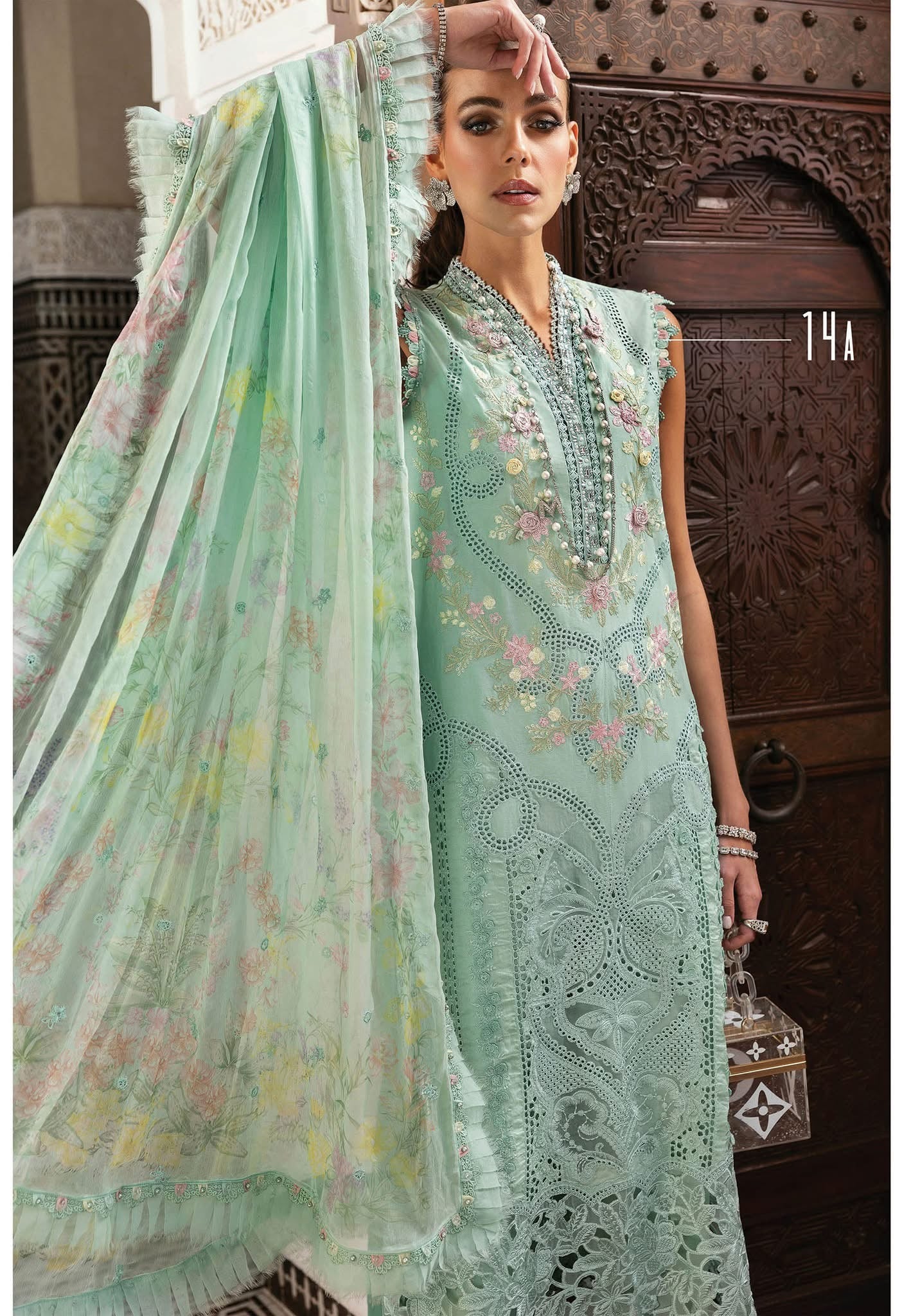 Maria B luxury lawn suits 2025 - 14A