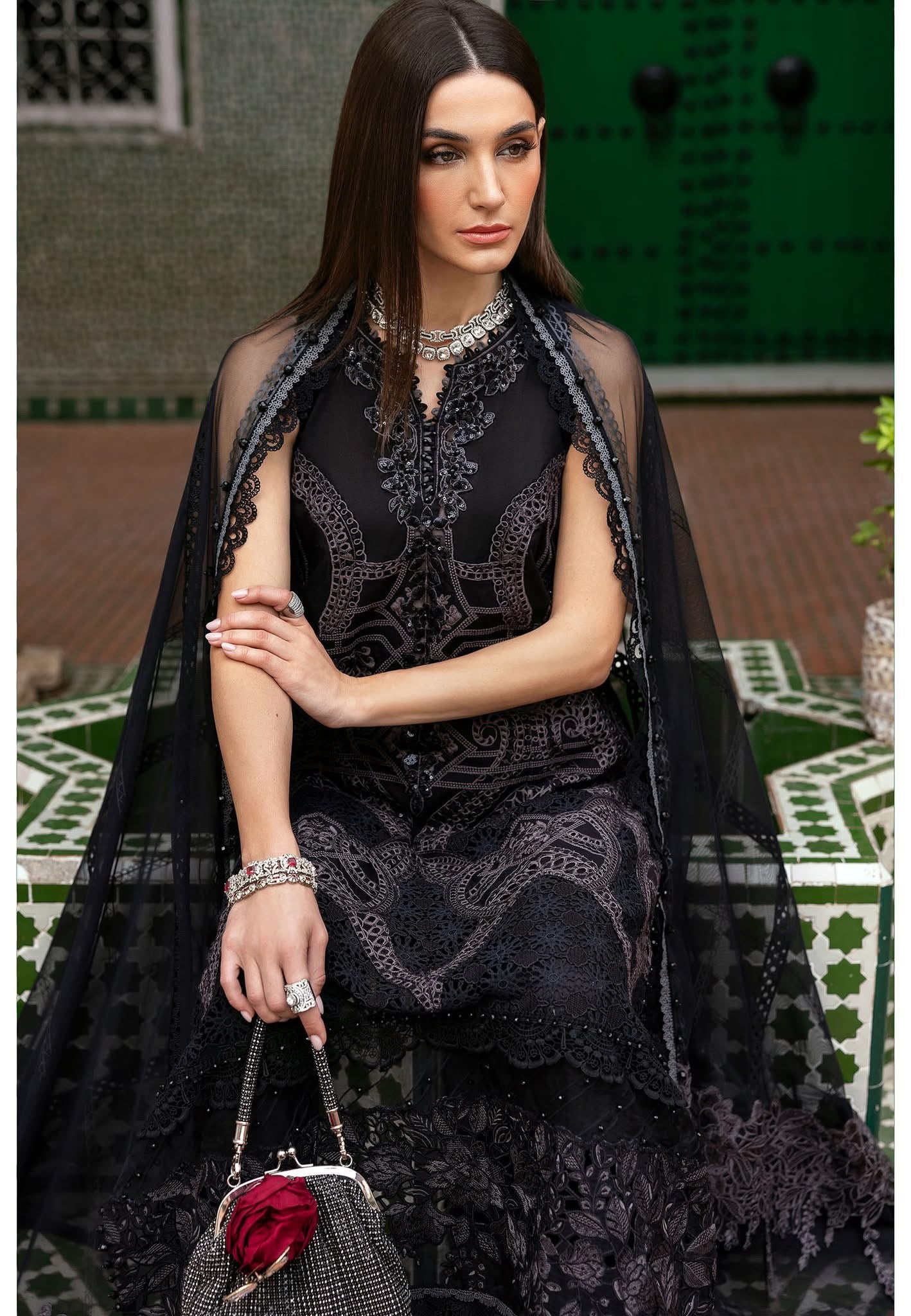 Maria B luxury lawn suits 2025 - 12B