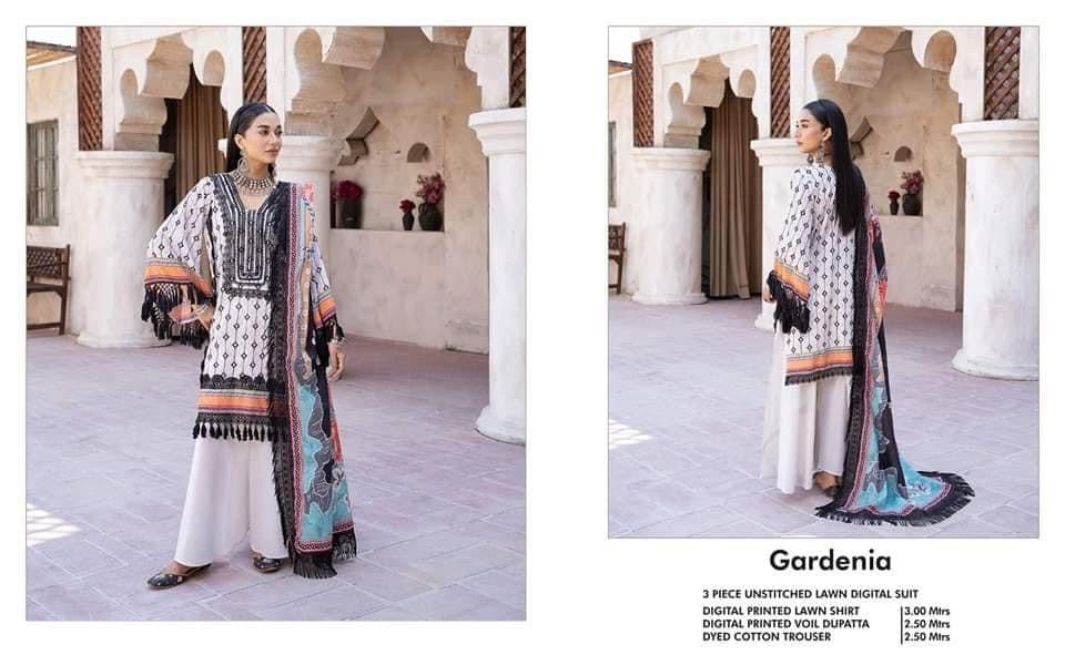 Mausummery stitched lawn suits Vol - 4 - Gardenia