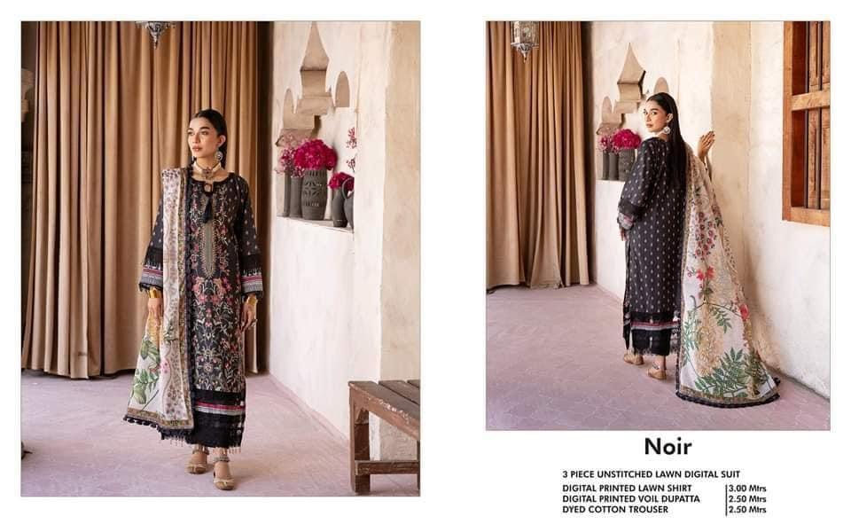 Mausummery stitched lawn suits Vol - 4 - Noir