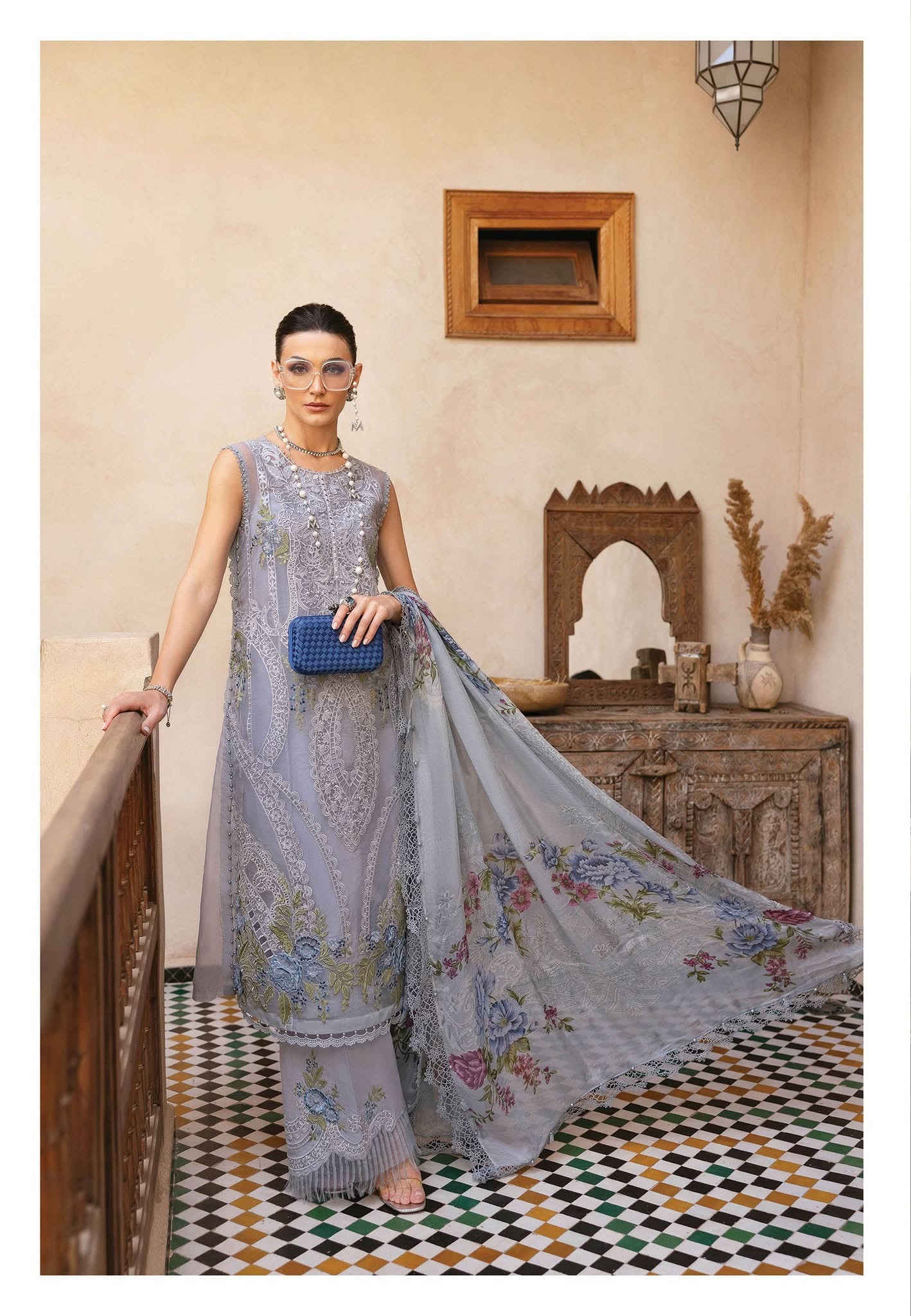 Maria B luxury lawn suits 2025 - 9B