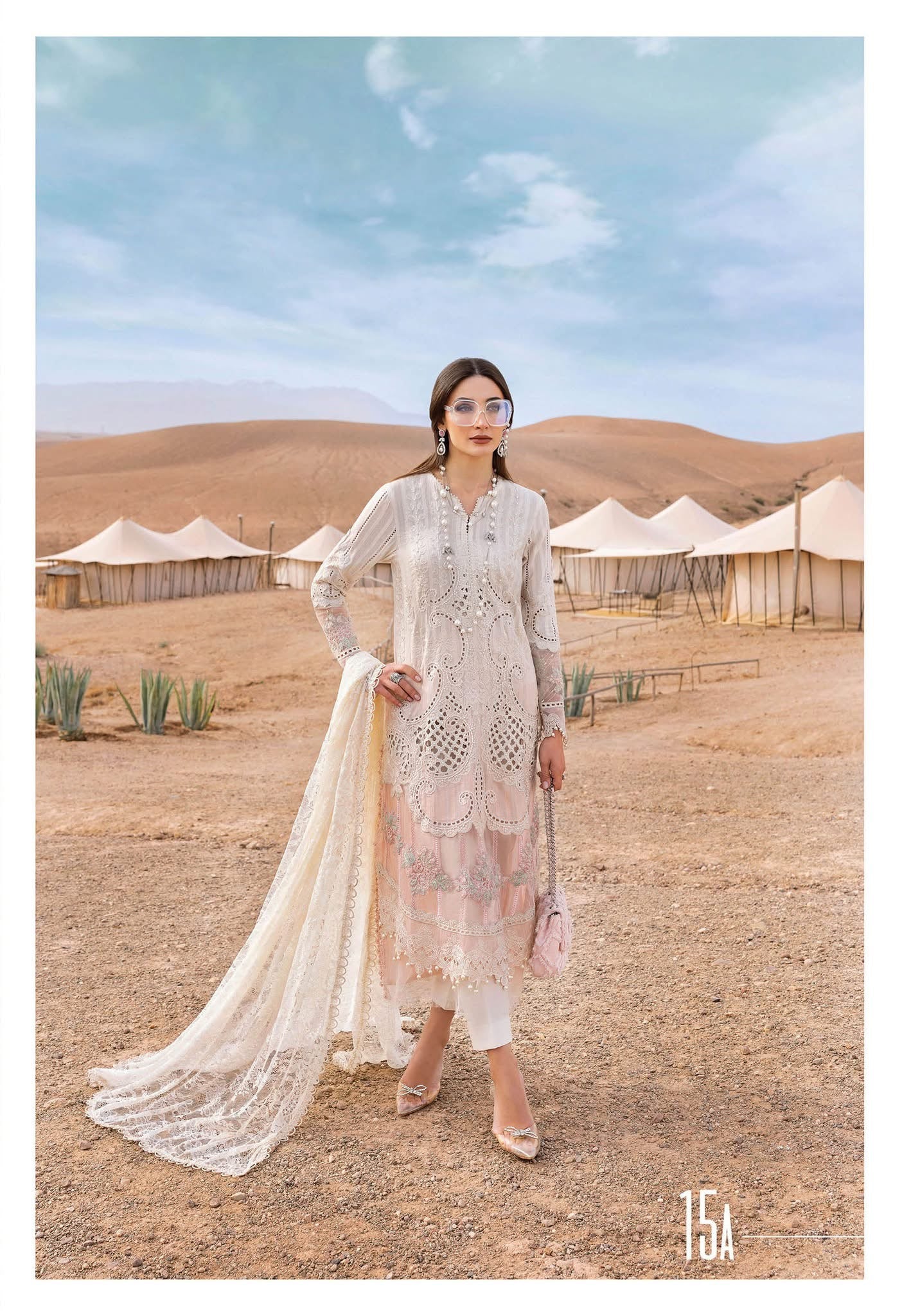 Maria B luxury lawn suits 2025 - 15A