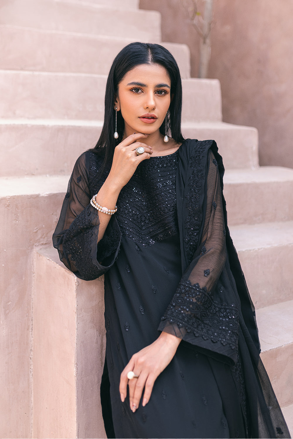 Ensembles Lawn Suits by Azure | 2024 | Charcoal Charm