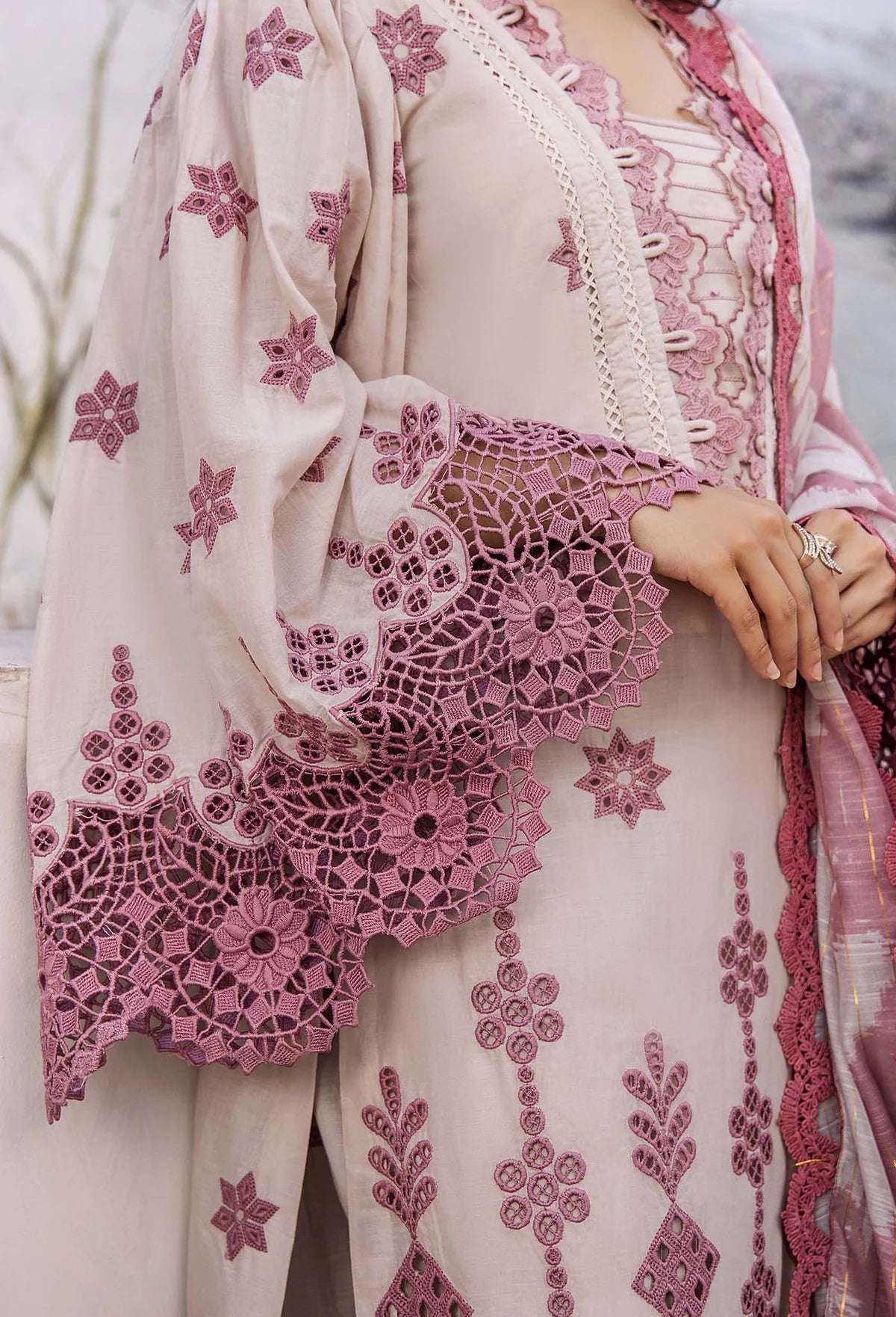 Adan’s Libas Lasserkari unstitched lawn suits 2025 - 3902