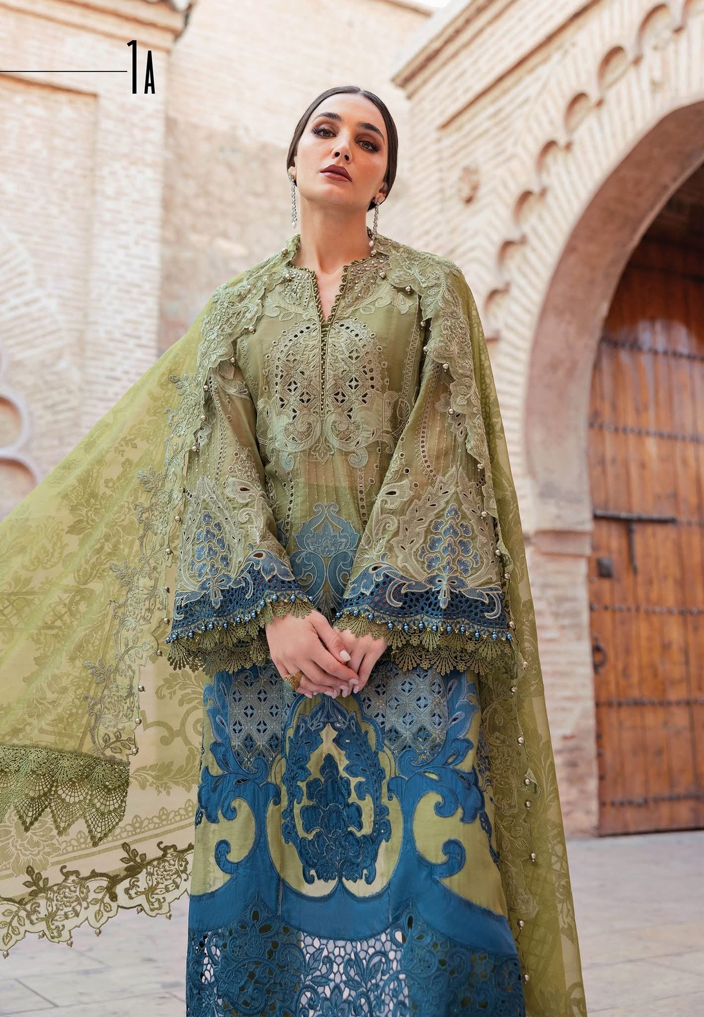 Maria B luxury lawn suits 2025 - 1A