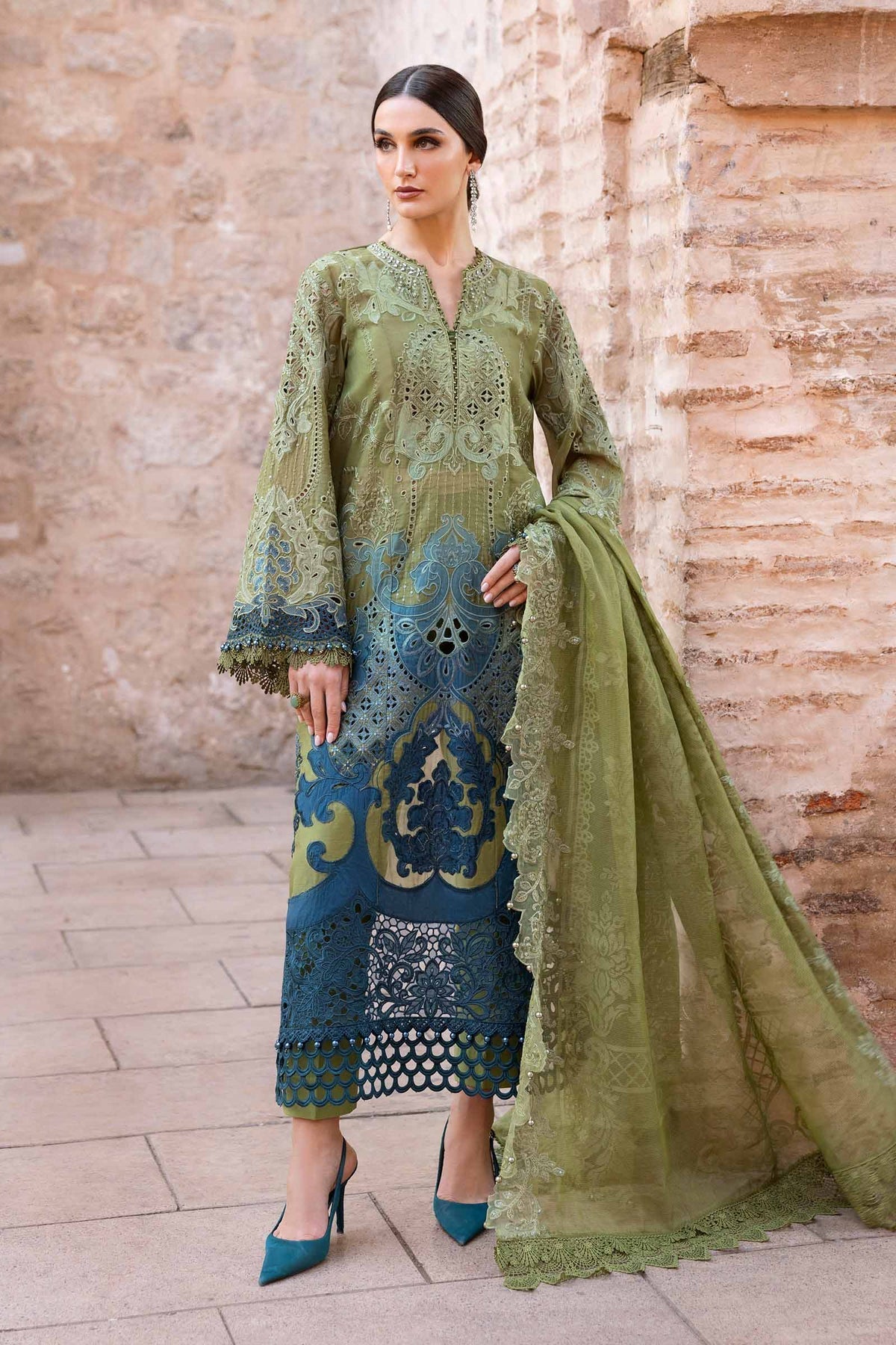 Maria B luxury lawn suits 2025 - 1A
