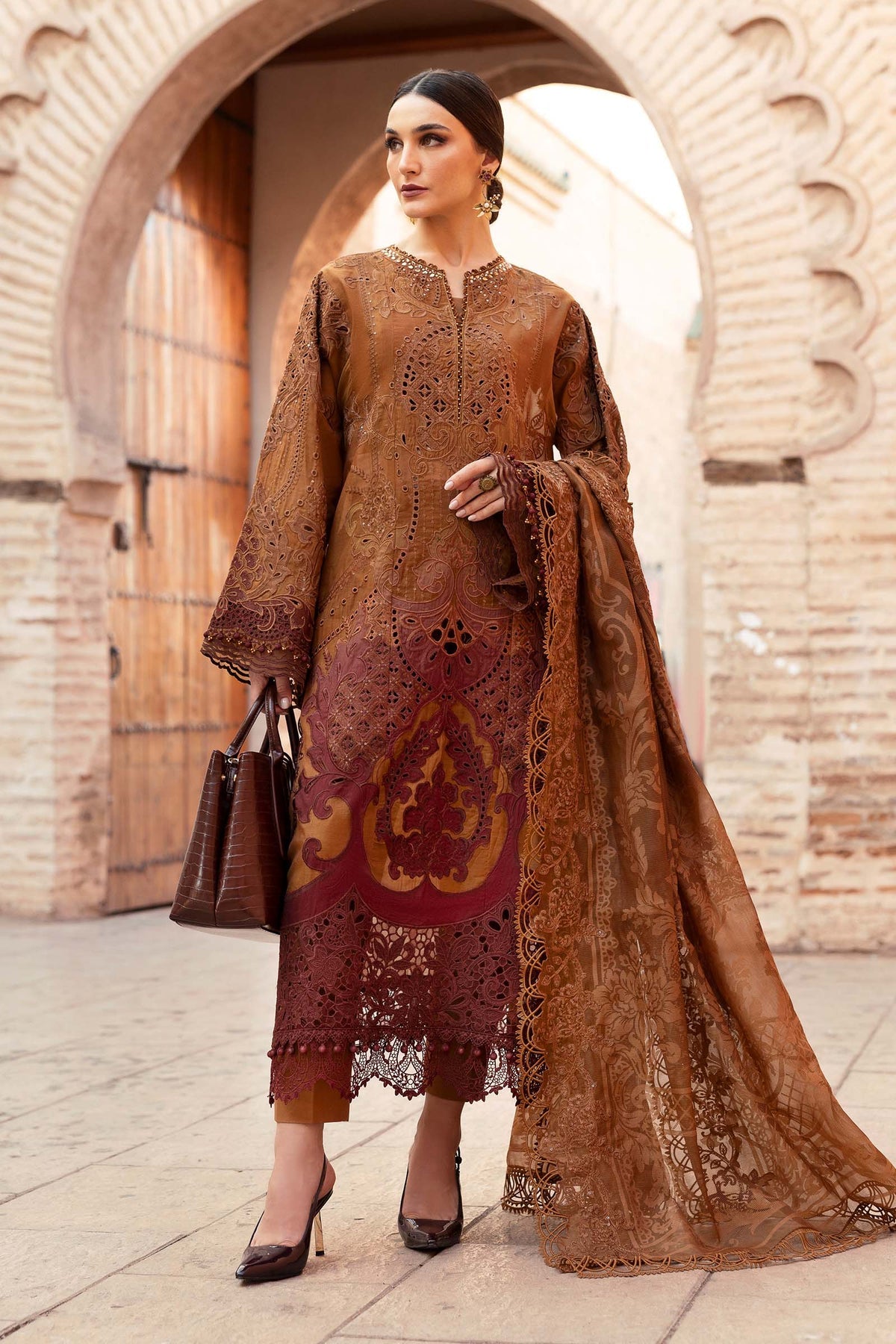 Maria B luxury lawn suits 2025 - 1B