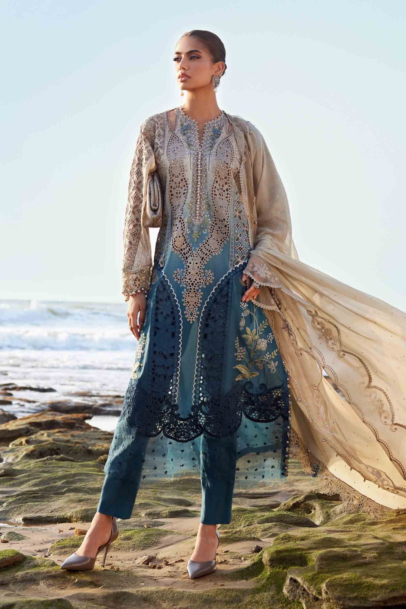 Maria B Eid Luxury Unstitched Lawn Suits 2025 - EID LAWN-25-08