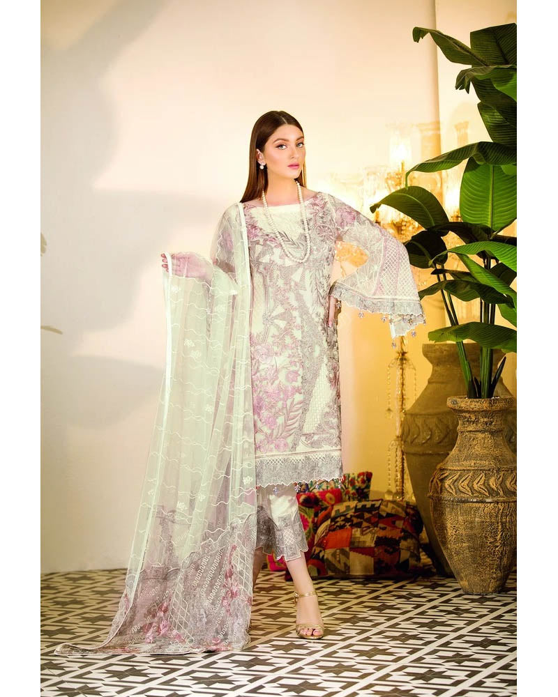 Ramsha Chevron Chiffon Pakistani Salwar Suit A-104