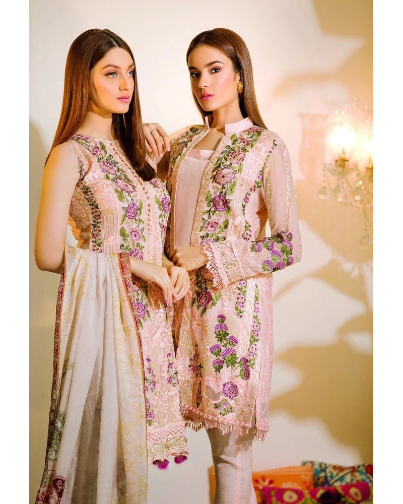 Ramsha Chevron Chiffon Pakistani Salwar Suit A-108