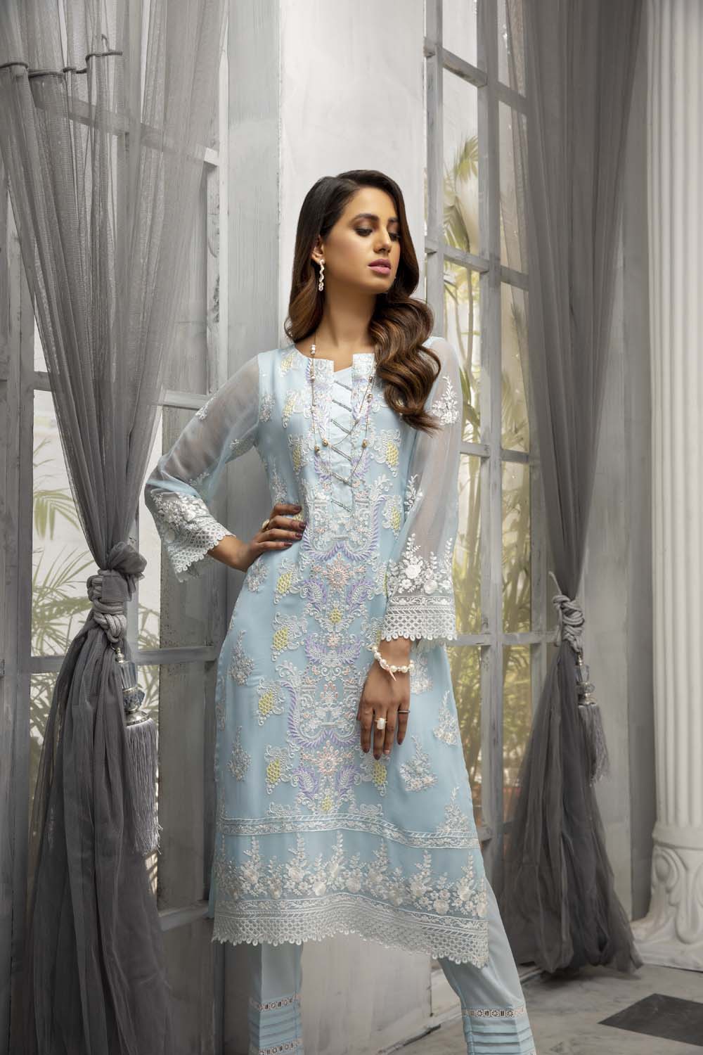 Azure luxury kurti - Azure Mist