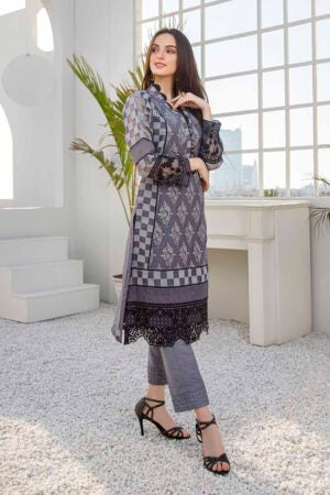 Azure luxury kurti - Charcoal Shadow