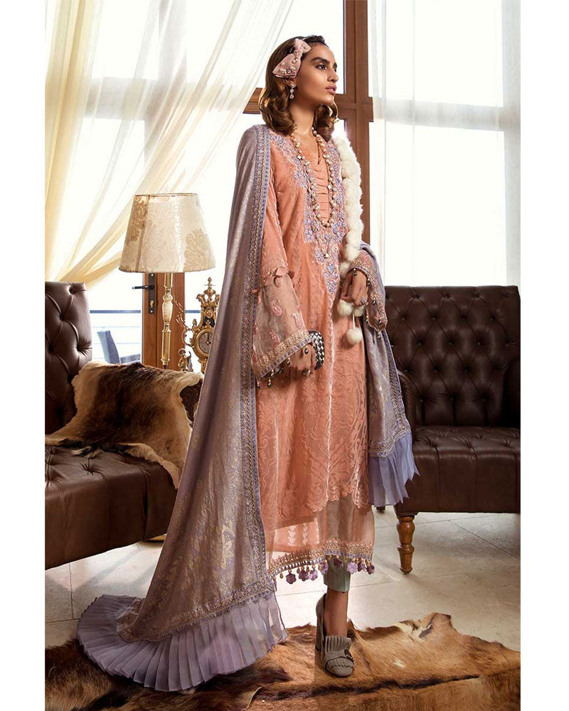 Maria B Linen Salwar Kameez Peach DL-705