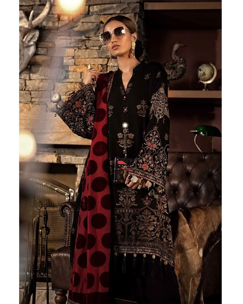 Maria B Linen Salwar Kameez Black DL-707