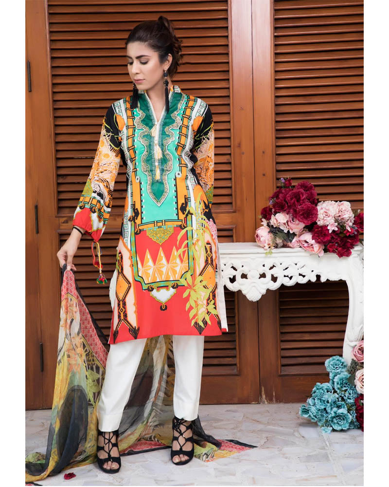 Rang Rez Lawn Volume 3 Pakistani Suit DN-10
