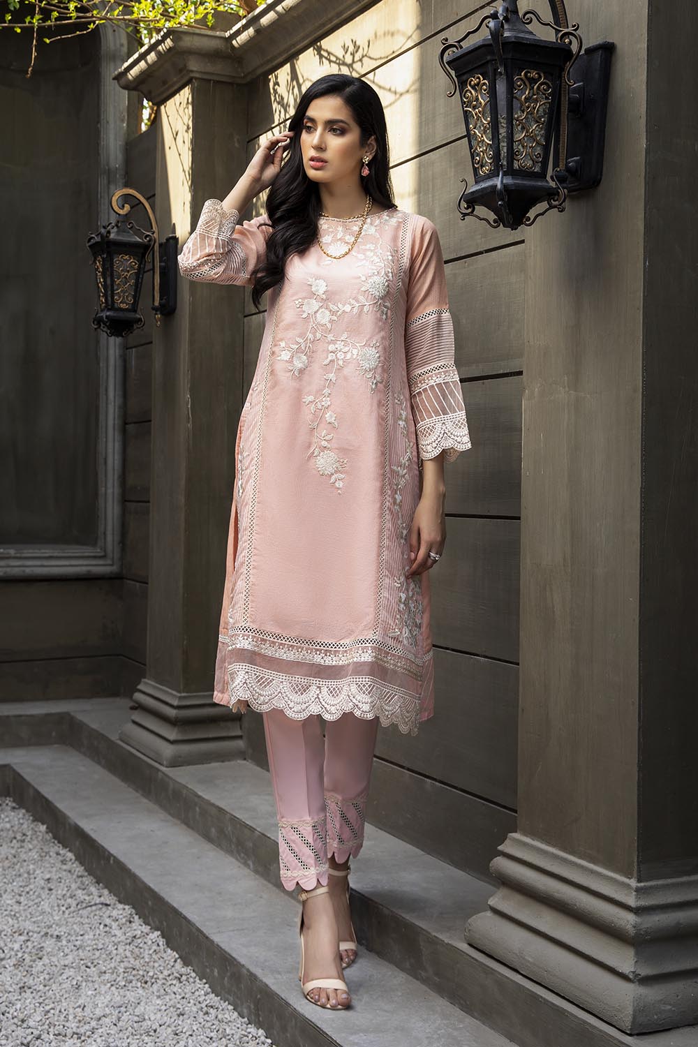 Azure luxury kurti - Melon Glow
