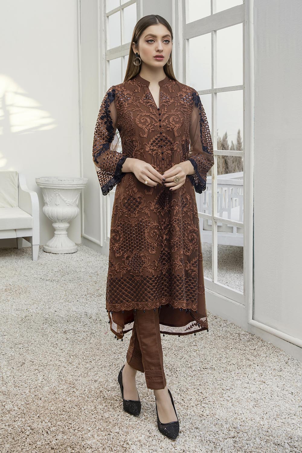 Azure luxury kurti - Autumn Hues