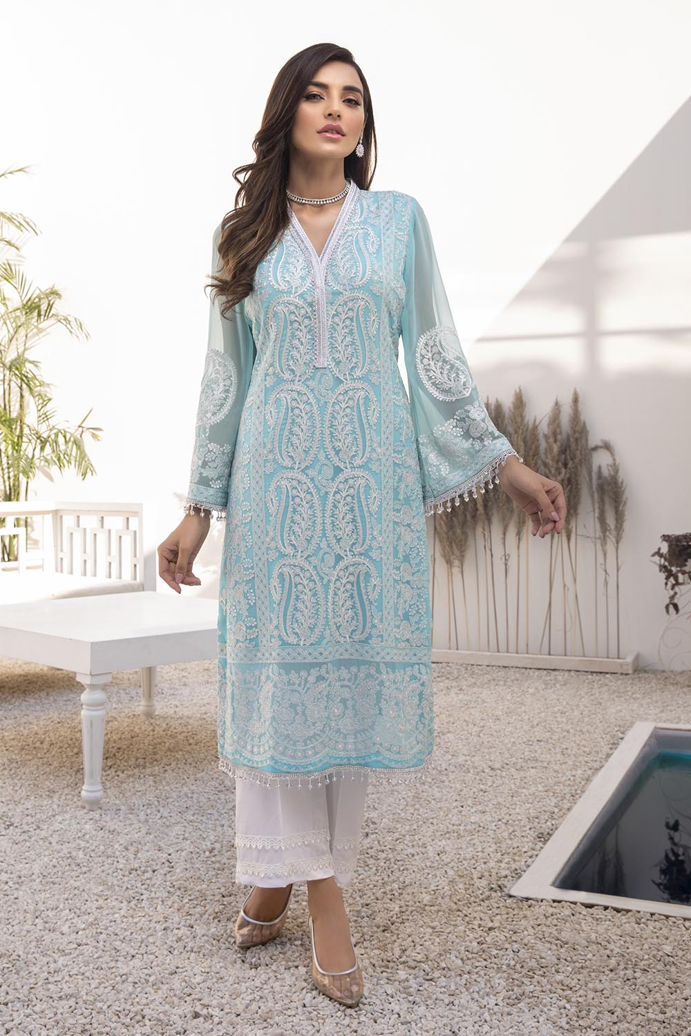 Azure luxury kurti - Azure Breeze