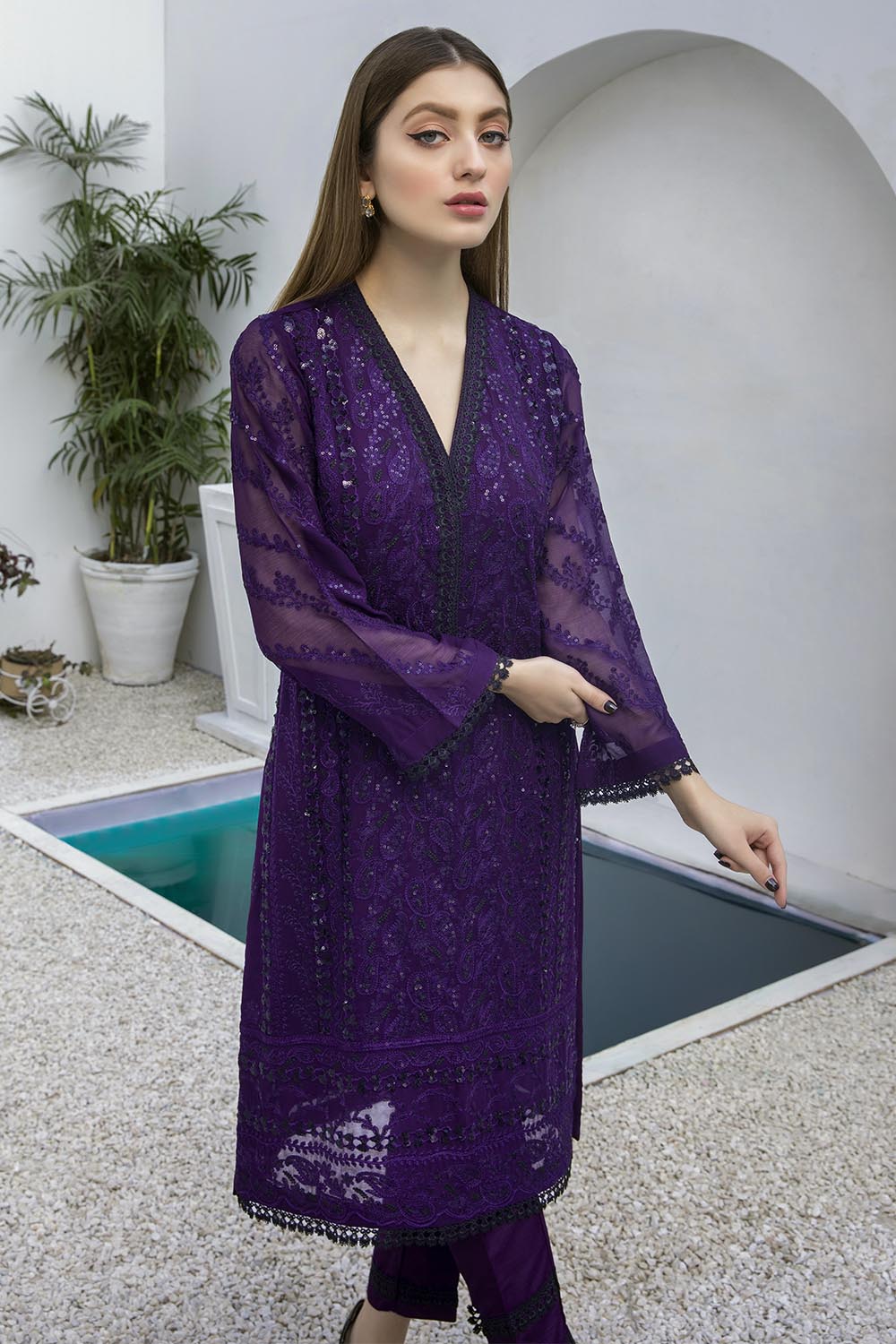 Azure luxury kurti - Indigo