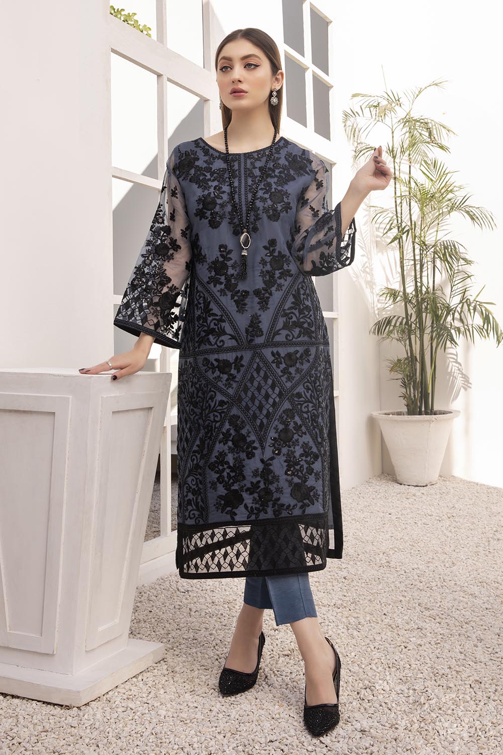 Azure luxury kurti - Mystic Grey