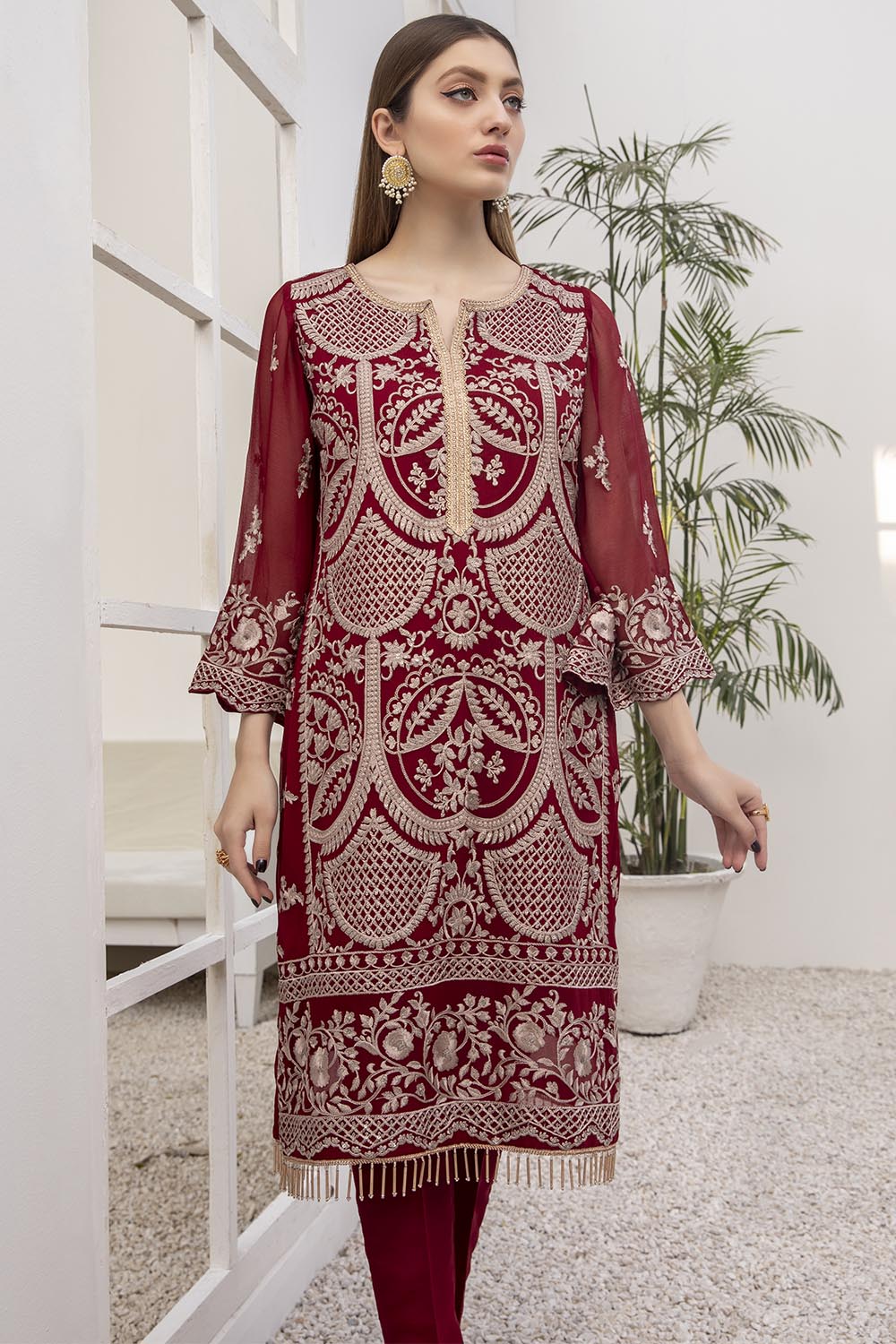 Azure luxury kurti - Rouge Gold