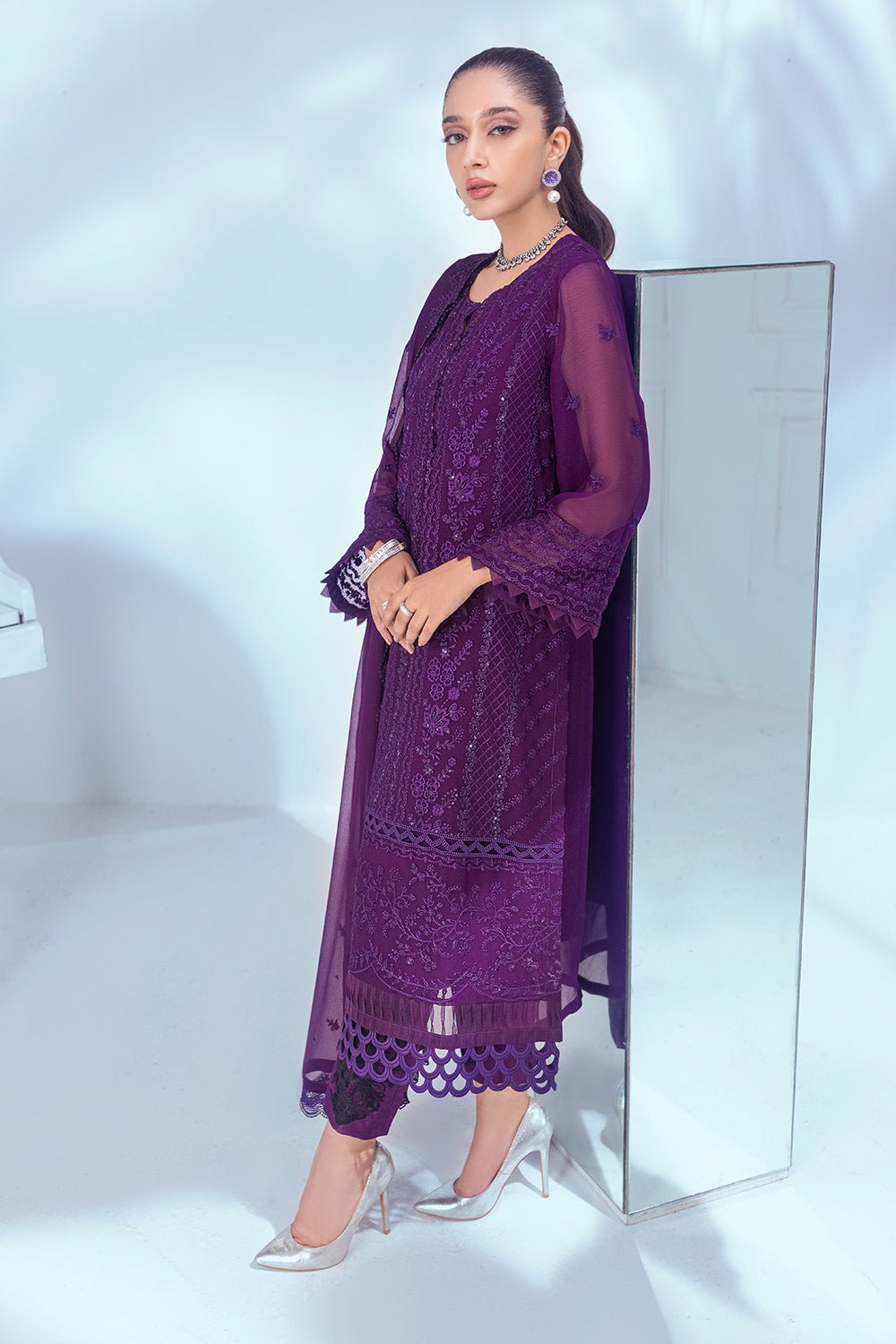 Azure Esembles Chiffon Party Wear Suits 2022 | Unstitched | Shining Daisy