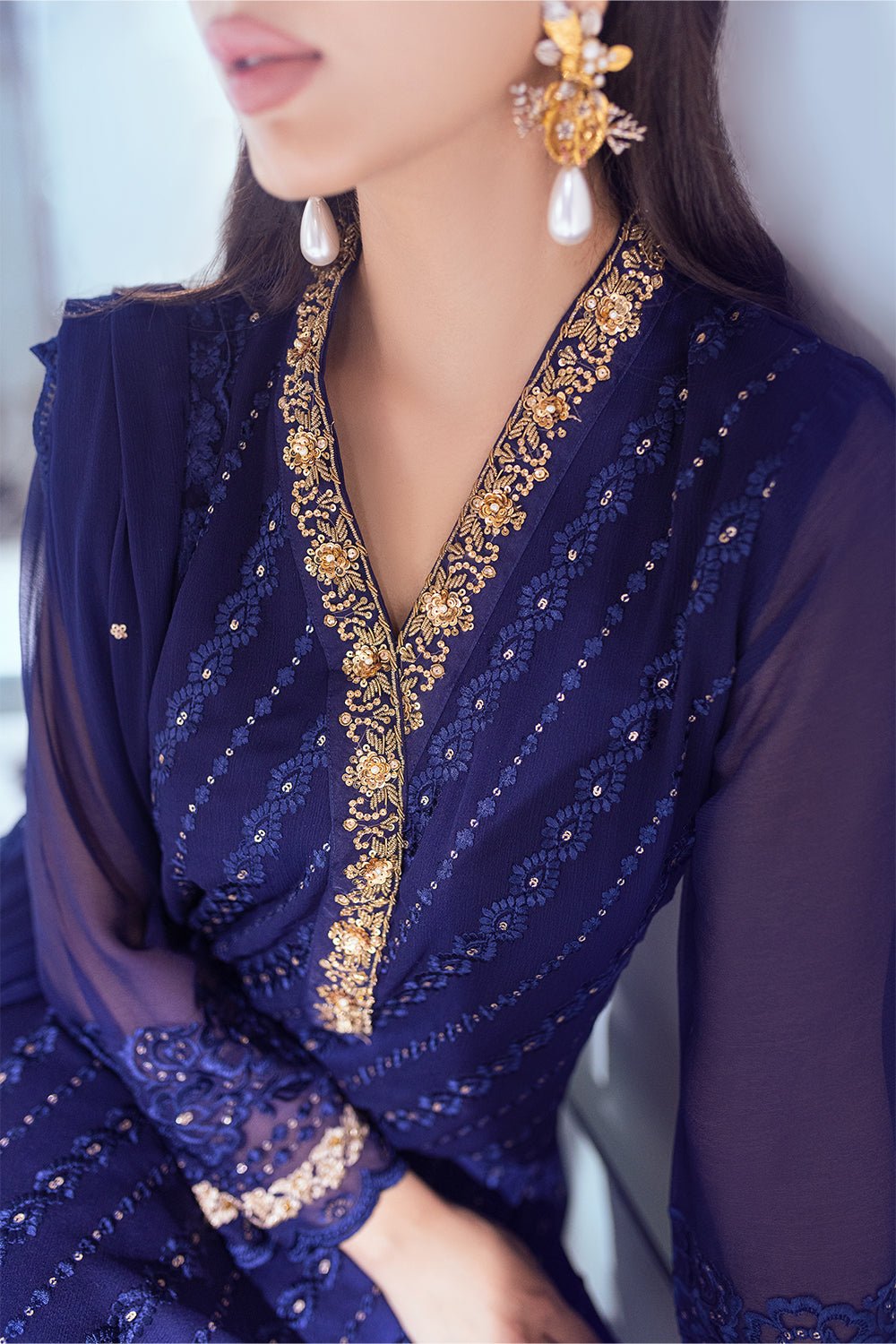 Azure Esembles Chiffon Party Wear Suits 2022 | Unstitched | Splendens