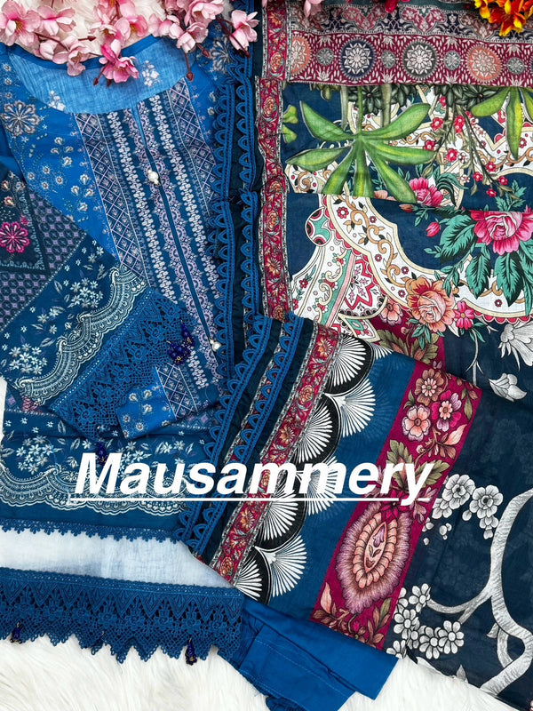 Mausummery stitched lawn suits Vol - 4 - Bluebell