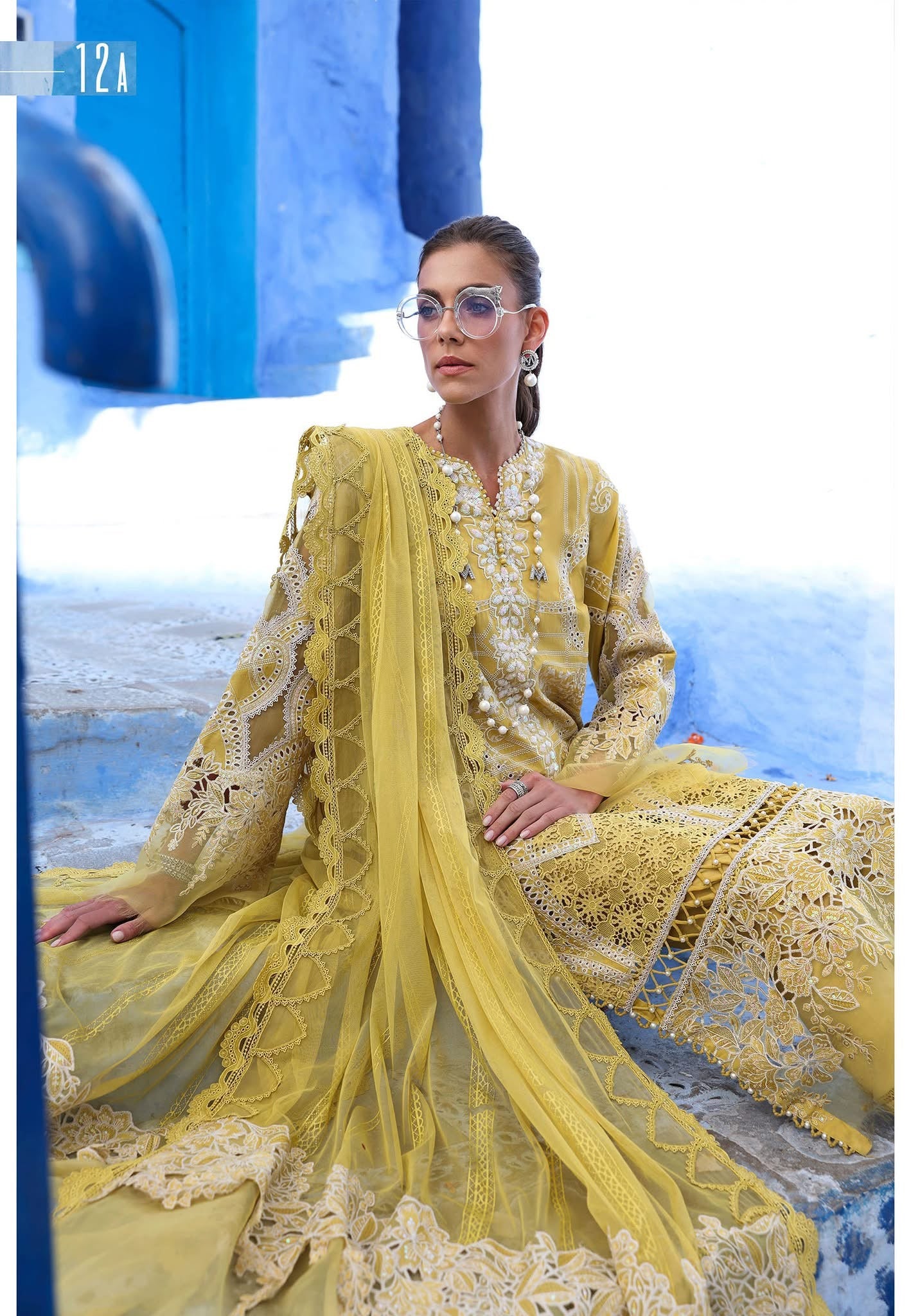 Maria B luxury lawn suits 2025 - 12A