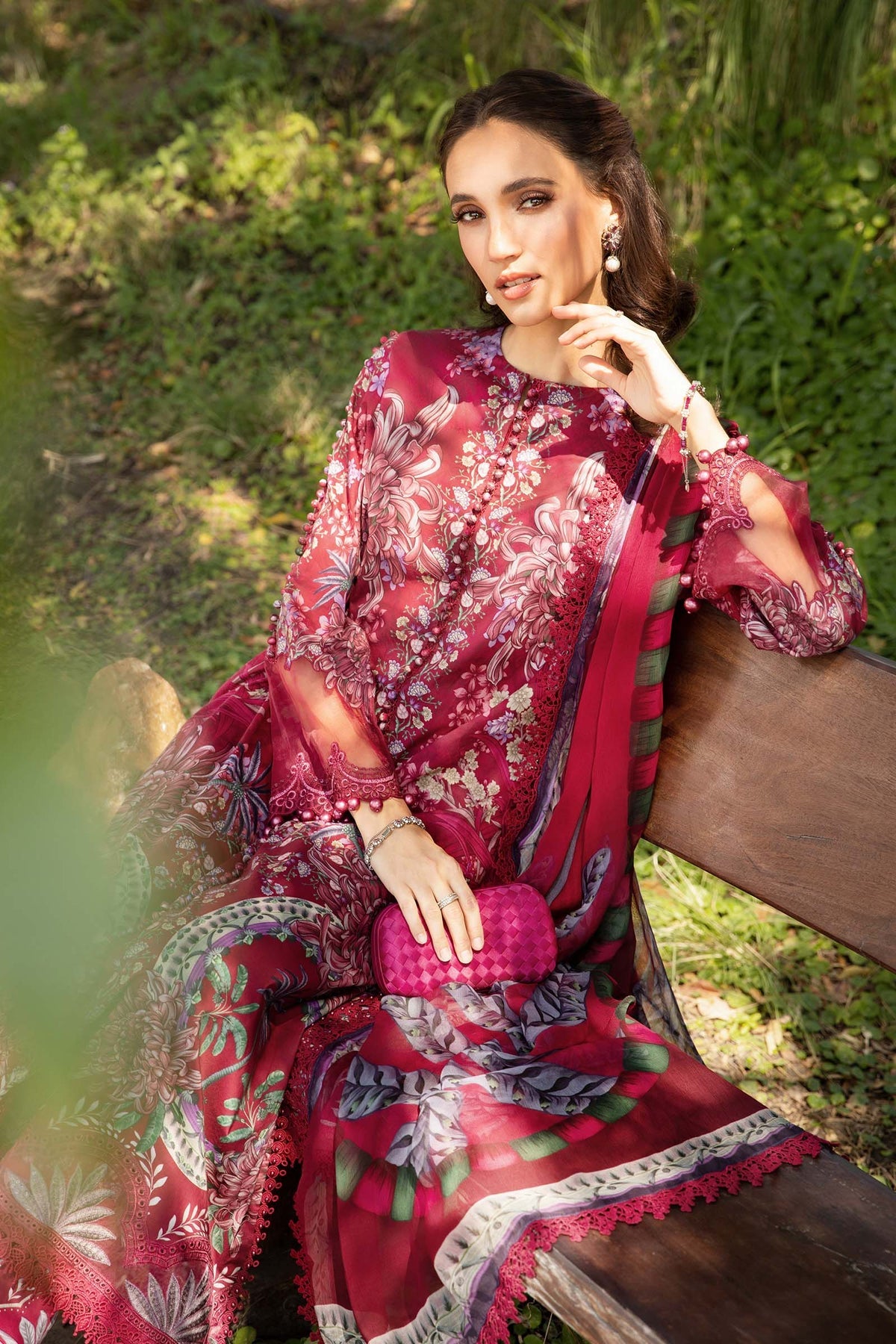 Maria B Mprints spring summer unstitched lawn suits 2025 | 14B