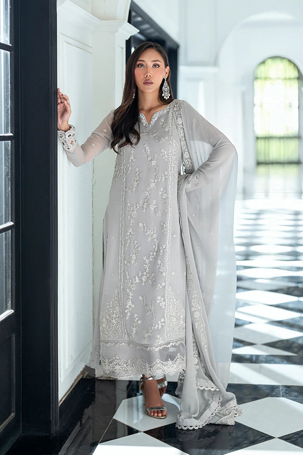 Azure Ensembles Eid Drop 2 luxury embroidered chiffon collection 2025- Ash Veil