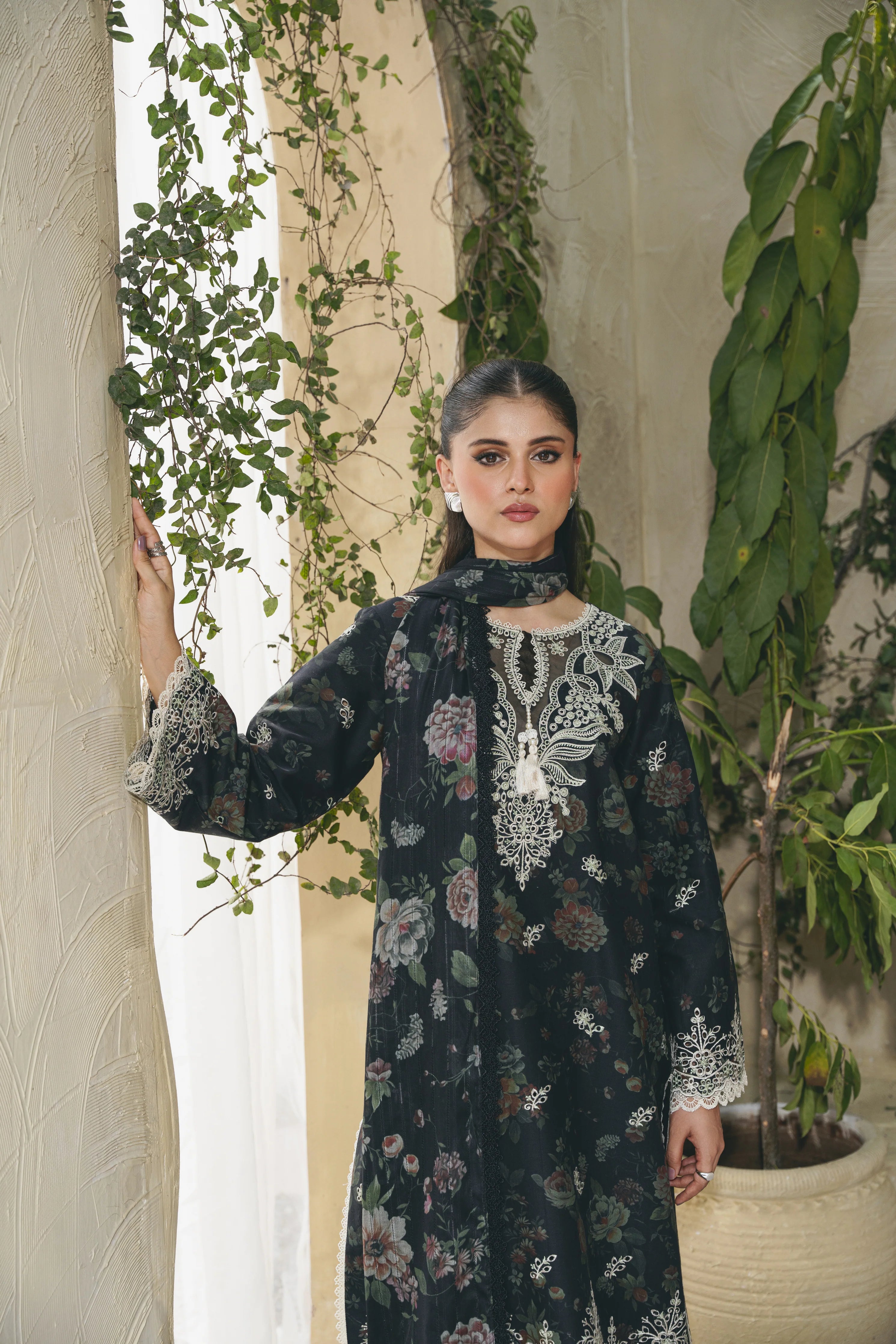 Shezlin chikankari unstitched lawn suits 2025 - Elara(Af-01)
