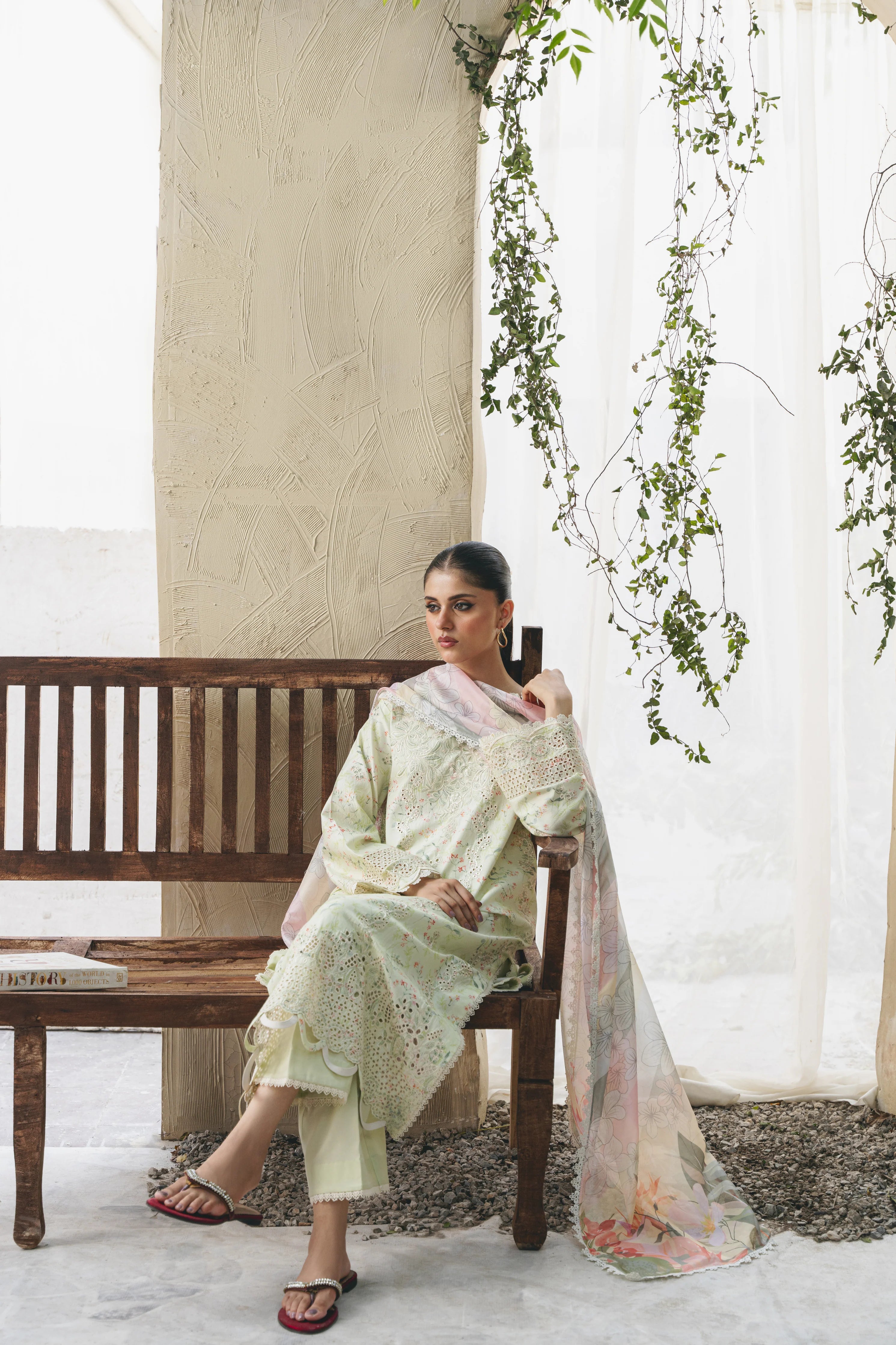 Shezlin chikankari unstitched lawn suits 2025 - Elif(Af-07)