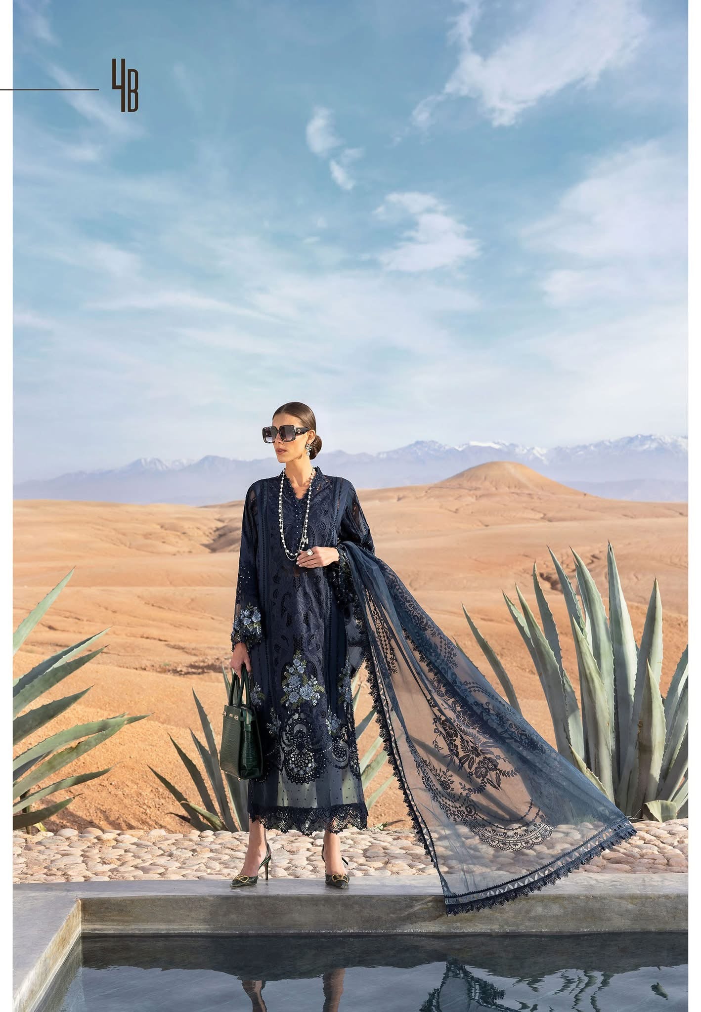 Maria B luxury lawn suits 2025 - 4B