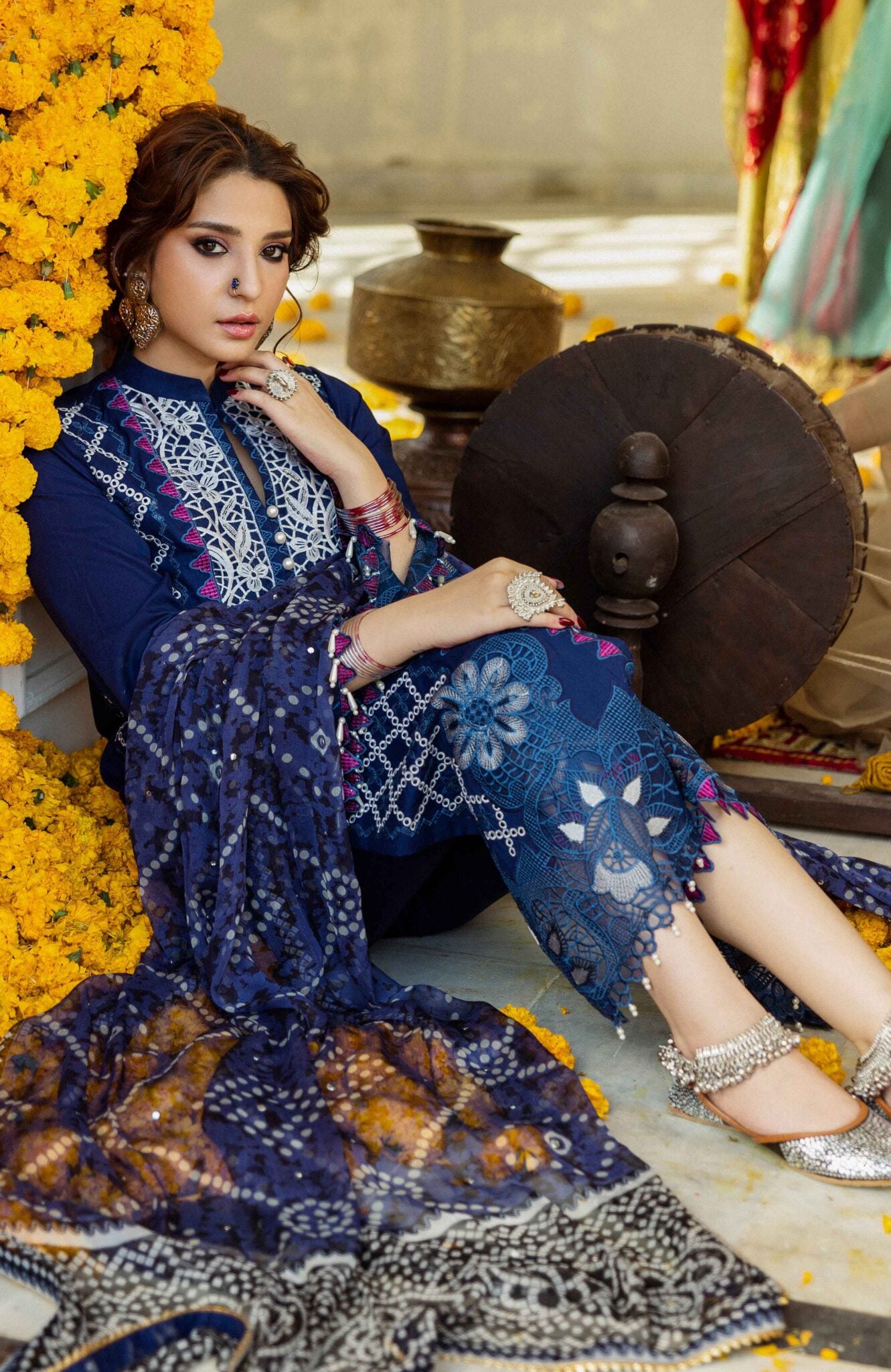 Bandhani unstitched lawn suits by Al zohaib collection 2025 - BTJ-25-03