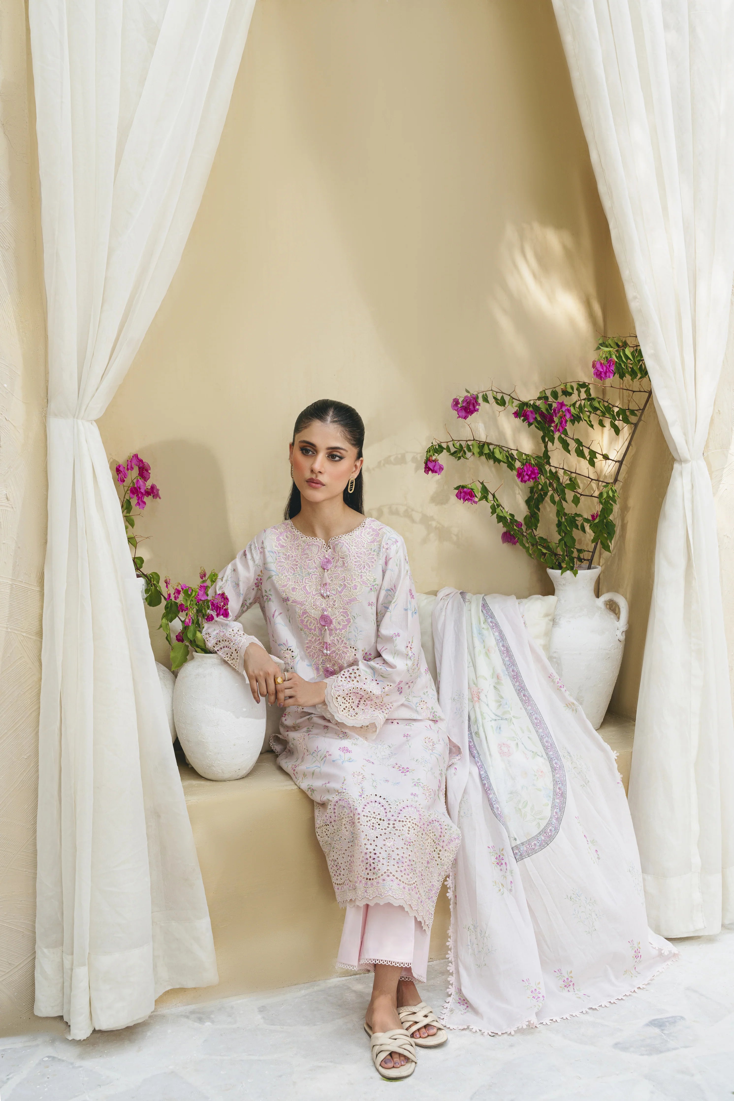 Shezlin chikankari unstitched lawn suits 2025 - Ceyda(Af-05)